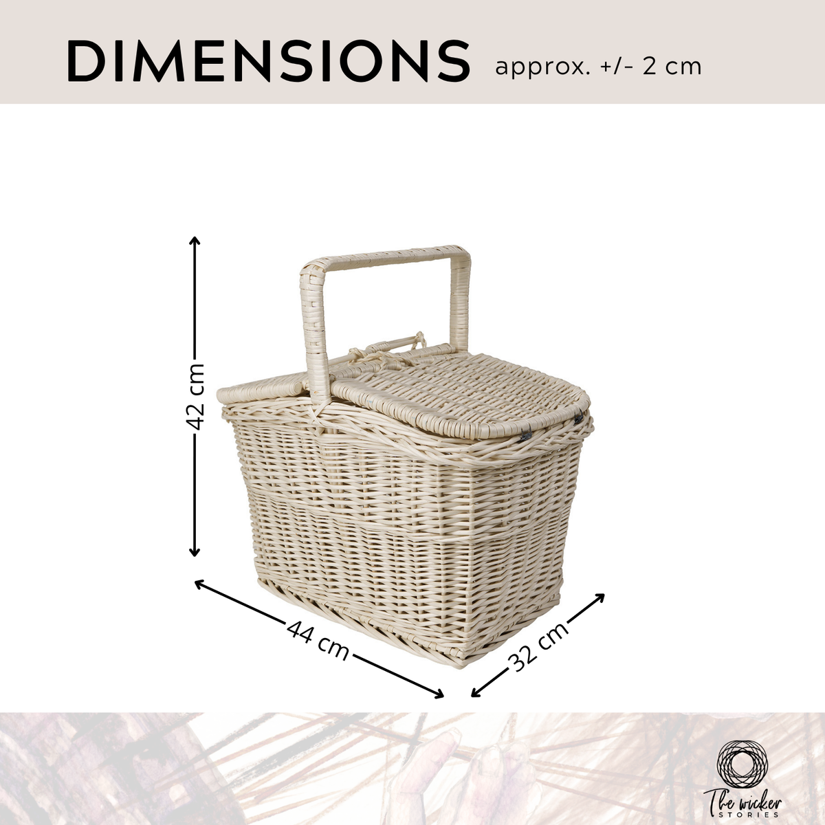 Kastulia wicker picnic basket with handle and lid, shopping basket TheWickerStories