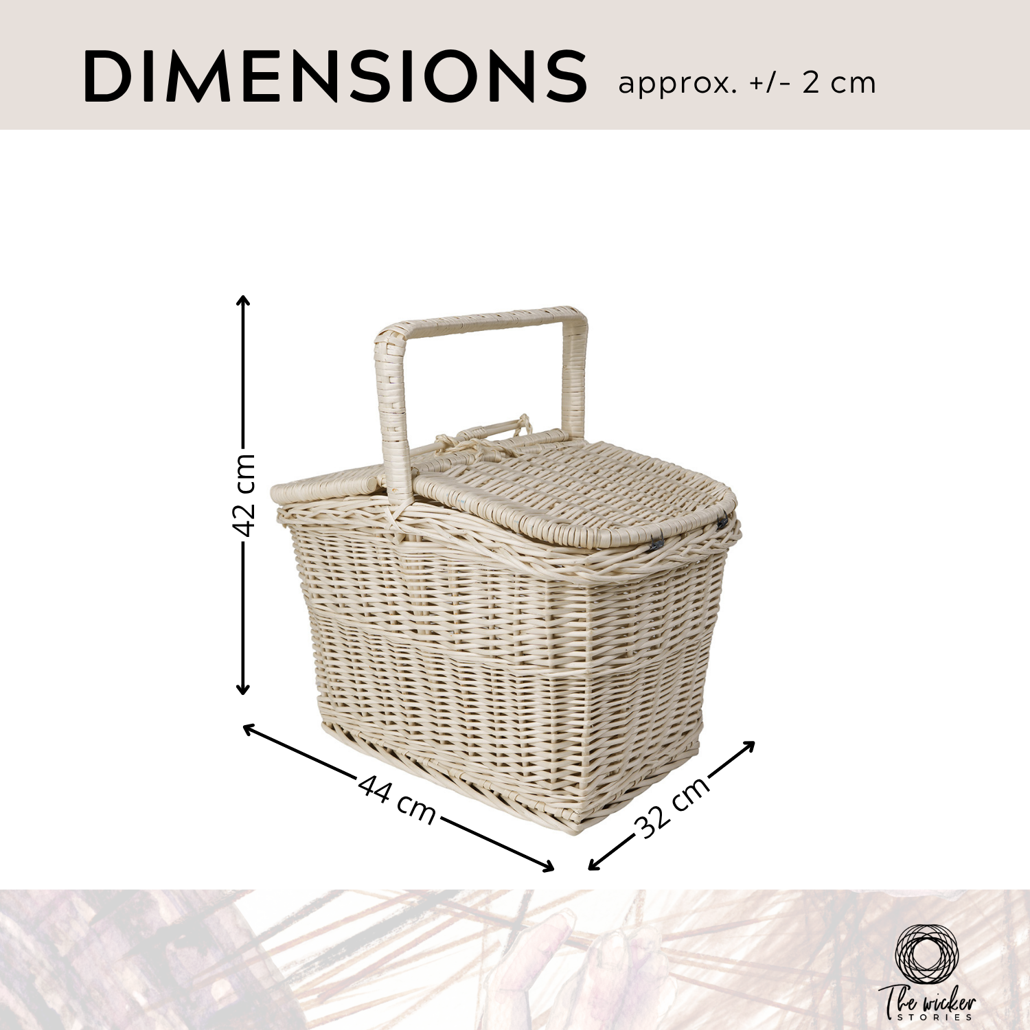 Kastulia wicker picnic basket with handle and lid, shopping basket TheWickerStories