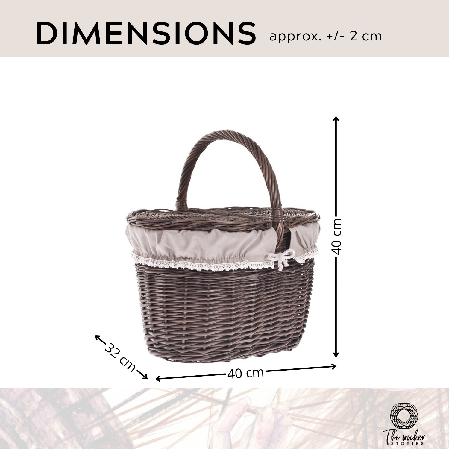 Kastalia wicker picnic basket, shopping basket with handle and lid TheWickerStories