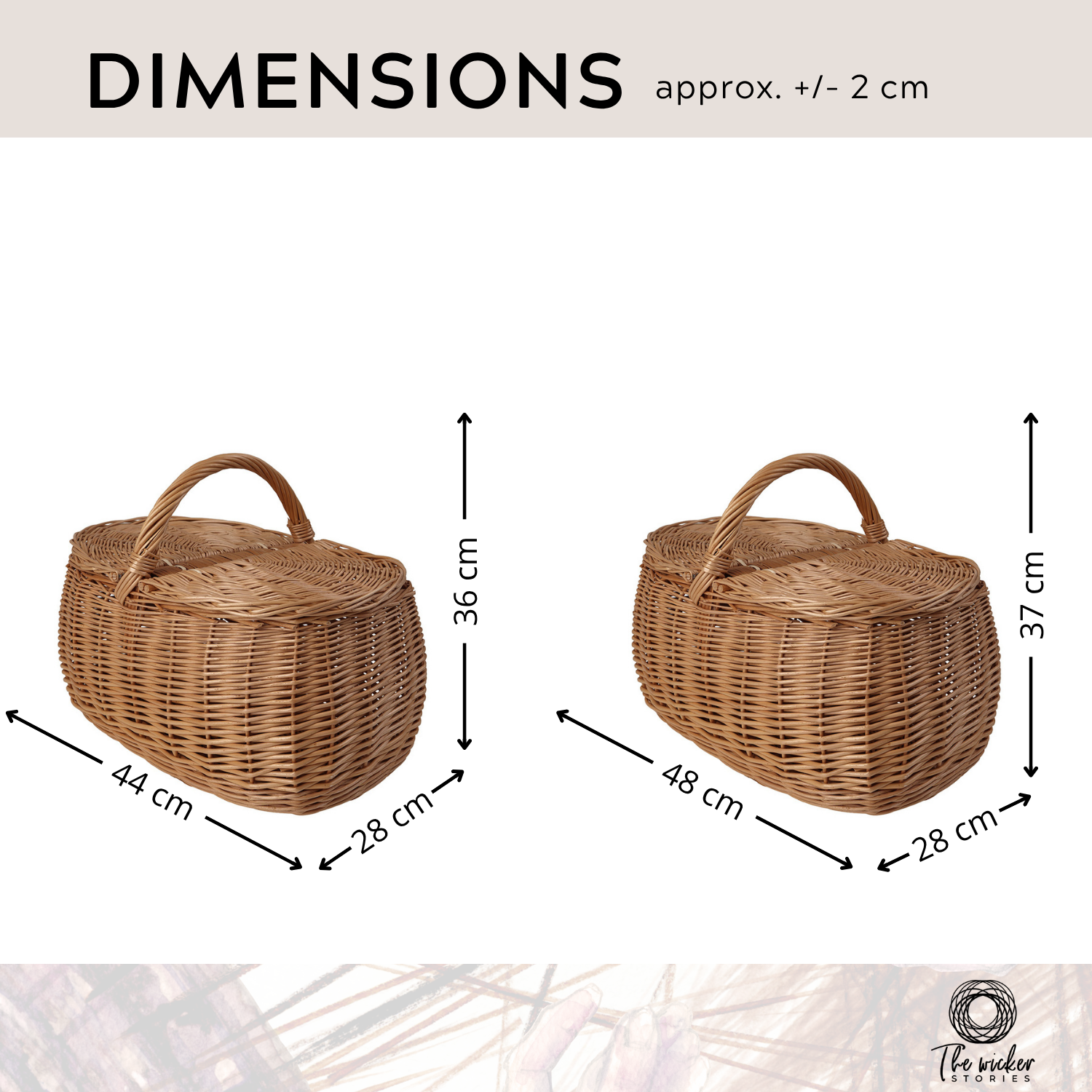 Kardia wicker picnic basket, shopping basket with handle and lid TheWickerStories