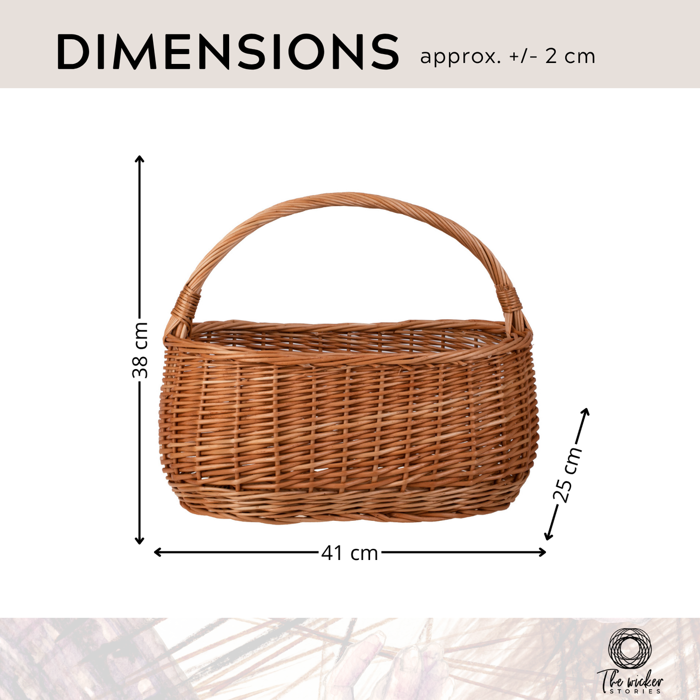 Wilerissa coș de cumpărături din nuiele, coș pentru ciuperci și picnic, coș cadou decorativ TheWickerStories