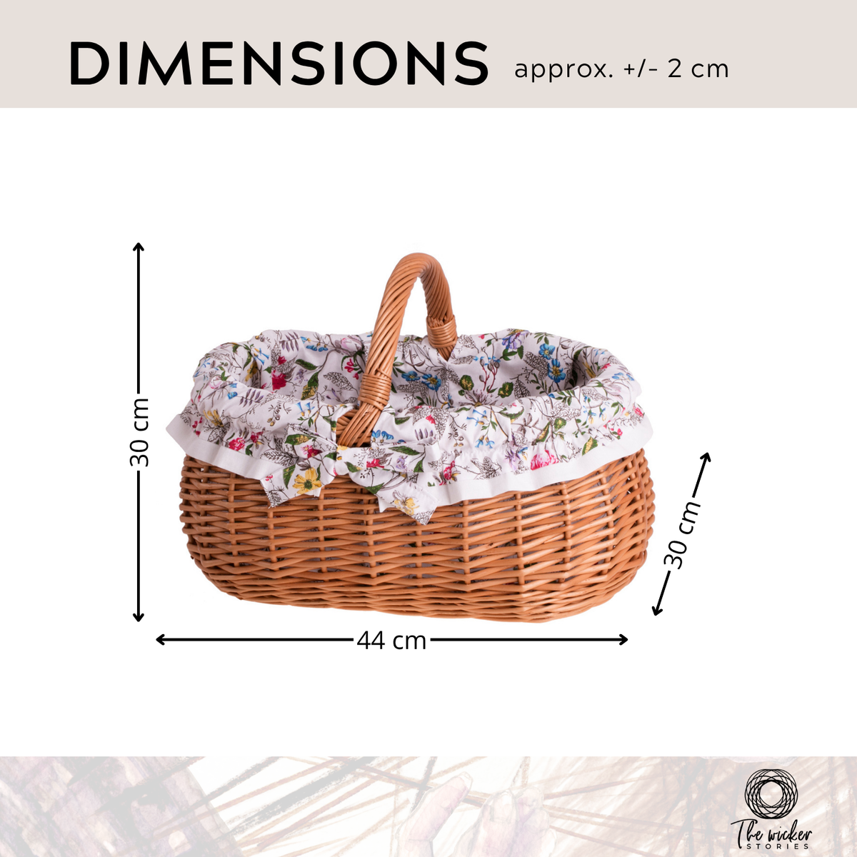 Wendissa cesta porta-spesa in vimini, cesto per funghi e picnic, cesto regalo decorativo con rifinitura TheWickerStories