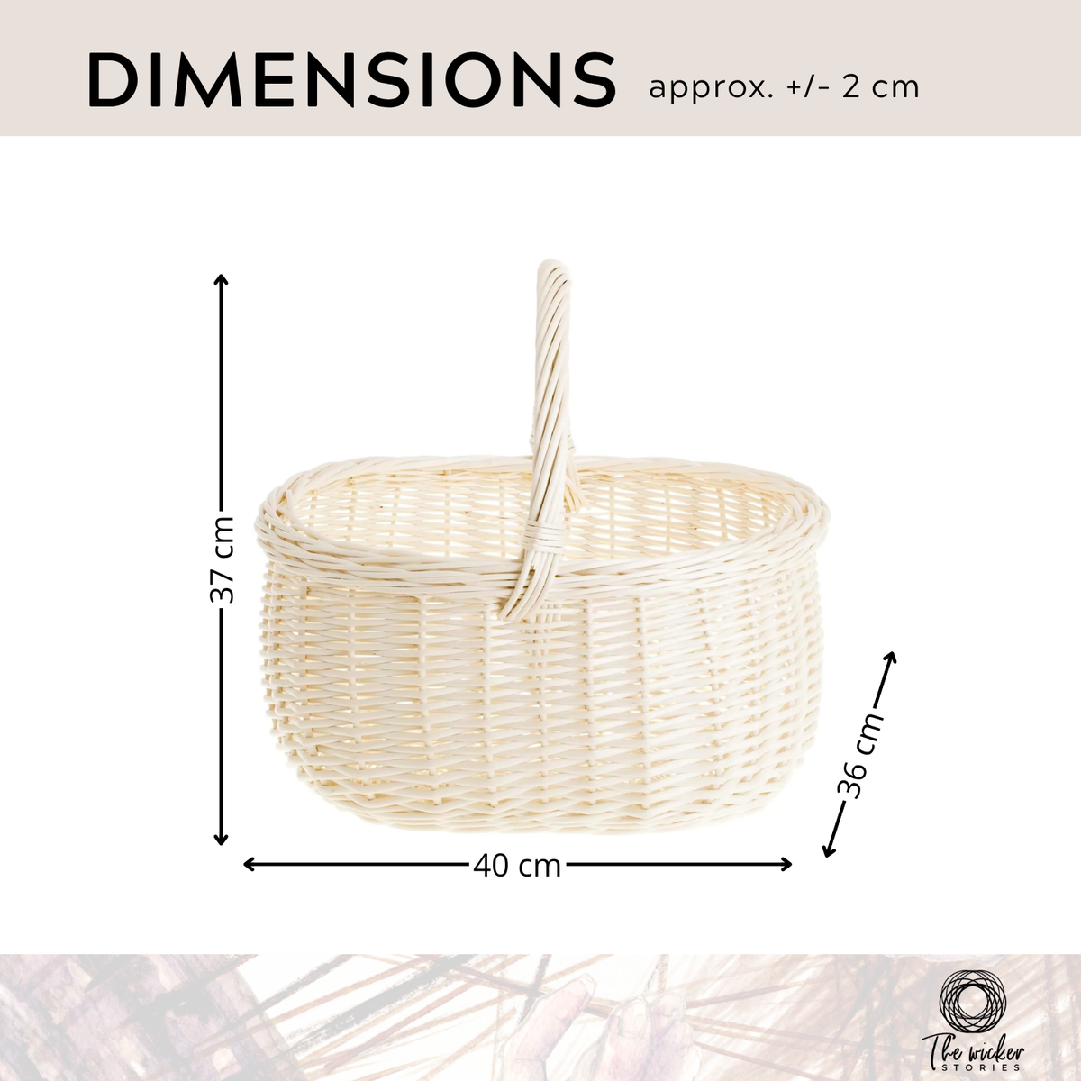 Waldissa coș de cumpărături din nuiele, coș pentru ciuperci și picnic, coș decorativ pentru cadouri TheWickerStories