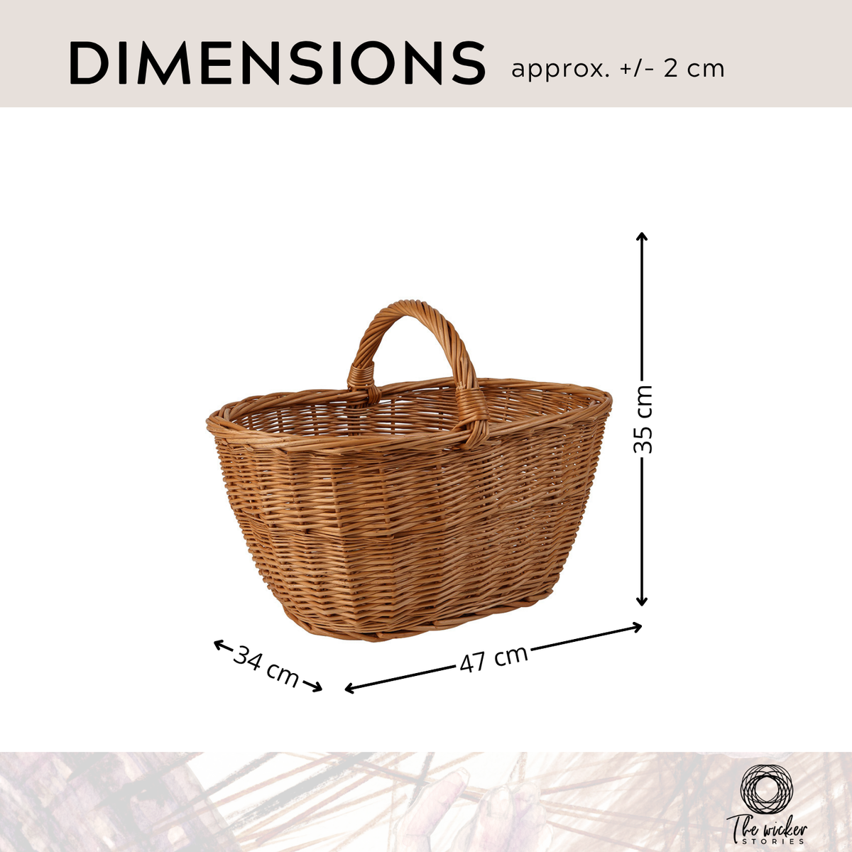 Walerissa cesto della spesa in vimini, cesta per funghi e picnic, cesto regalo decorativo TheWickerStories