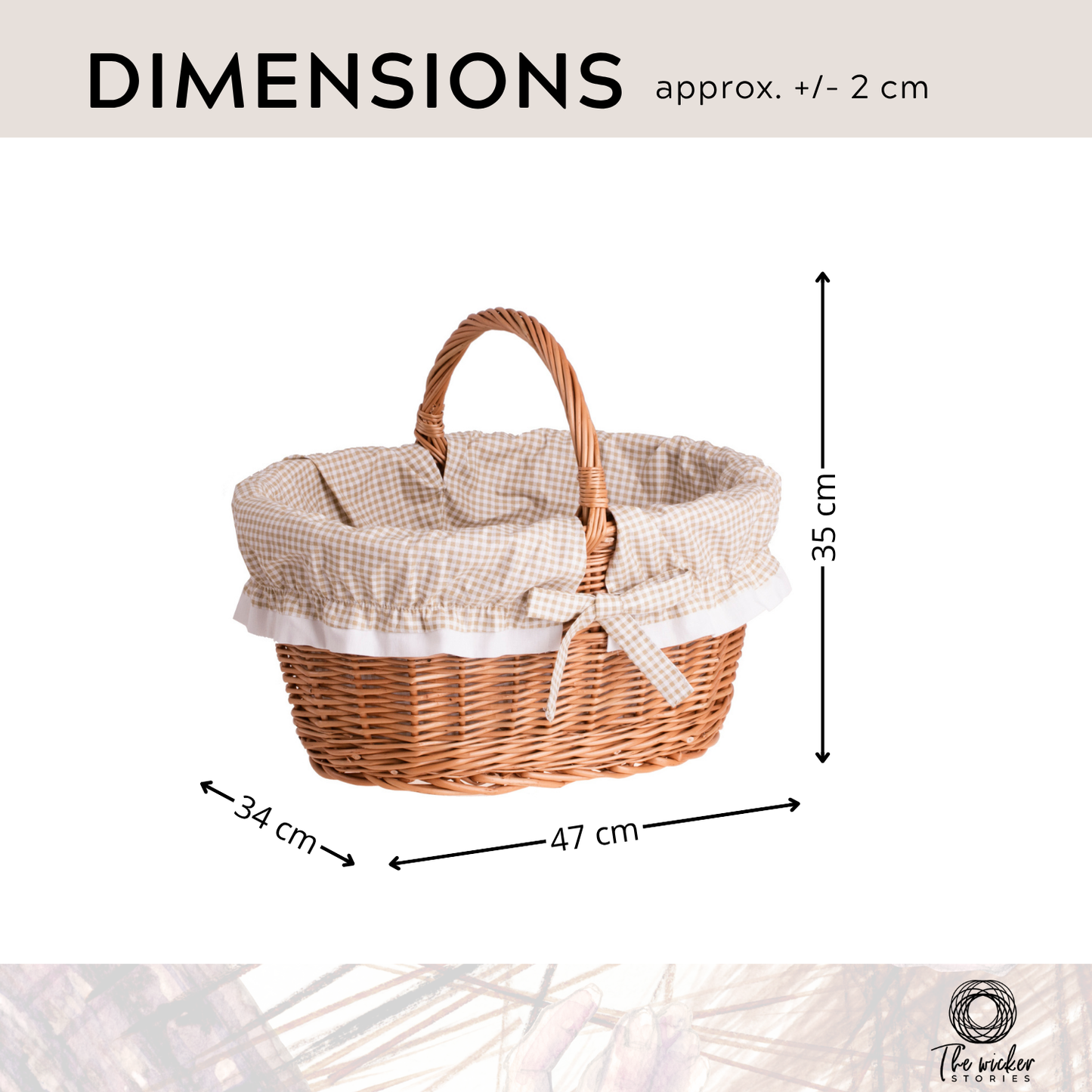 Walerissa cesto per la spesa in vimini, cesto per funghi e picnic, cesto regalo decorativo con bordo TheWickerStories