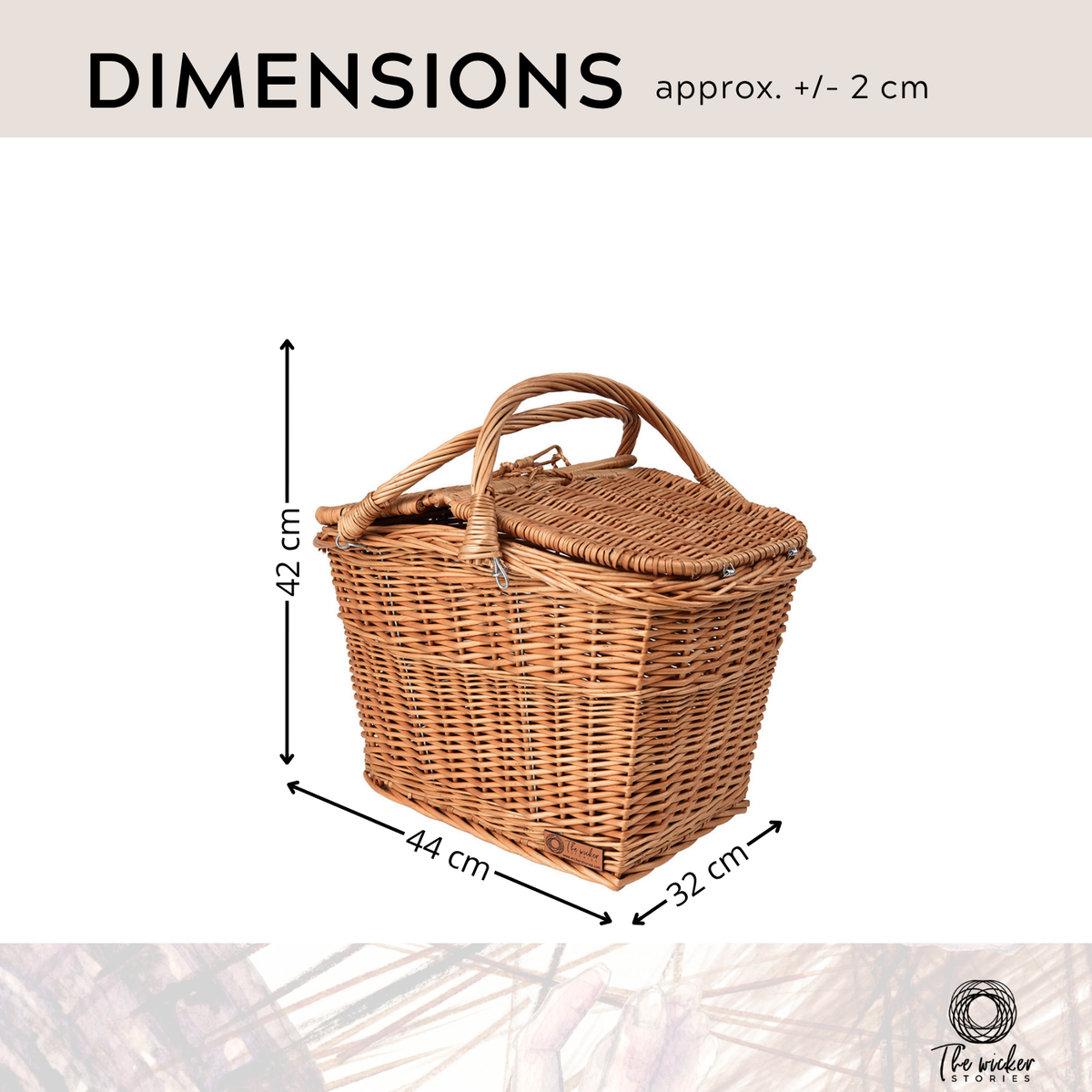 Kastulia wicker picnic basket, shopping basket with handles and lid TheWickerStories