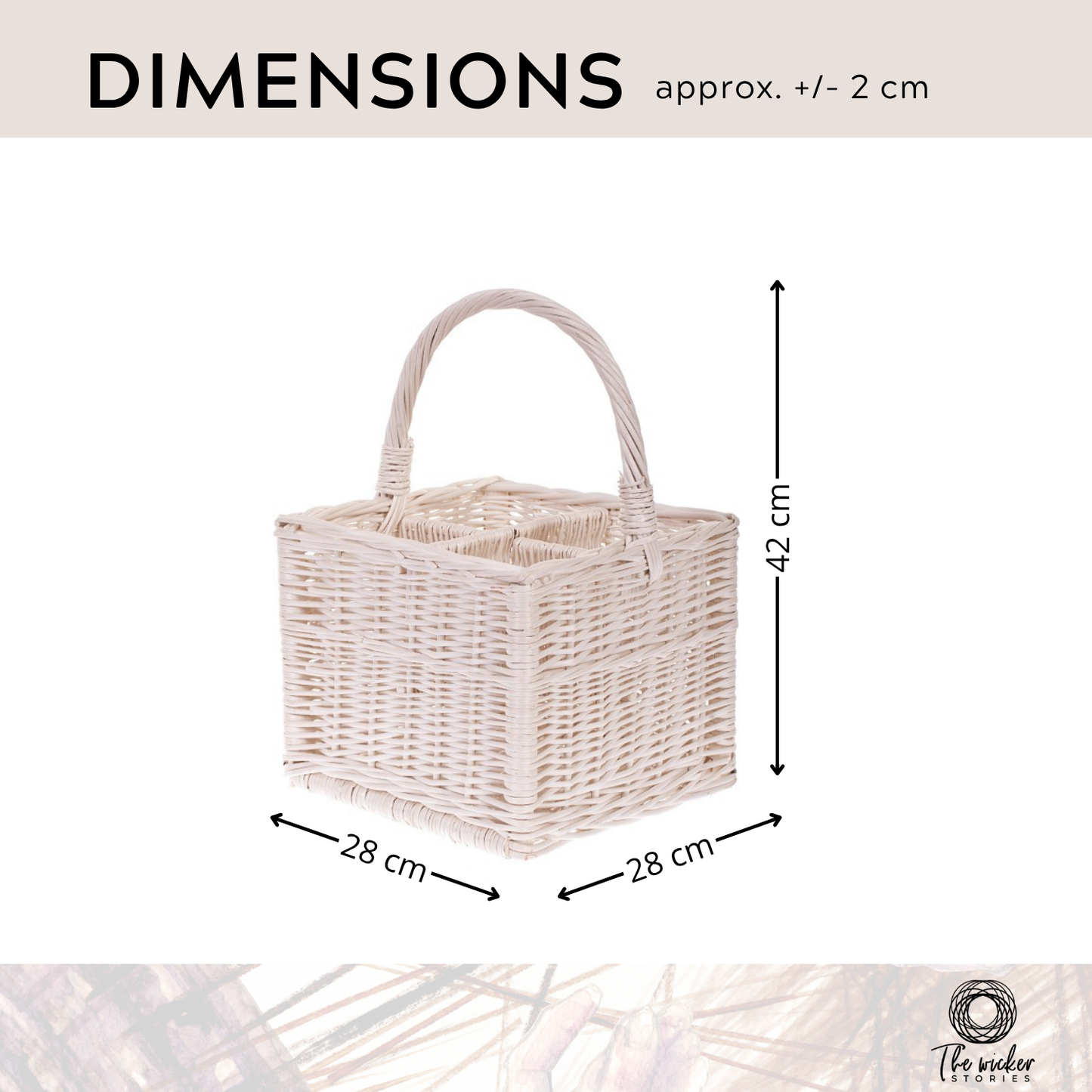 Gaudios wicker bottle basket with compartments and handle TheWickerStories