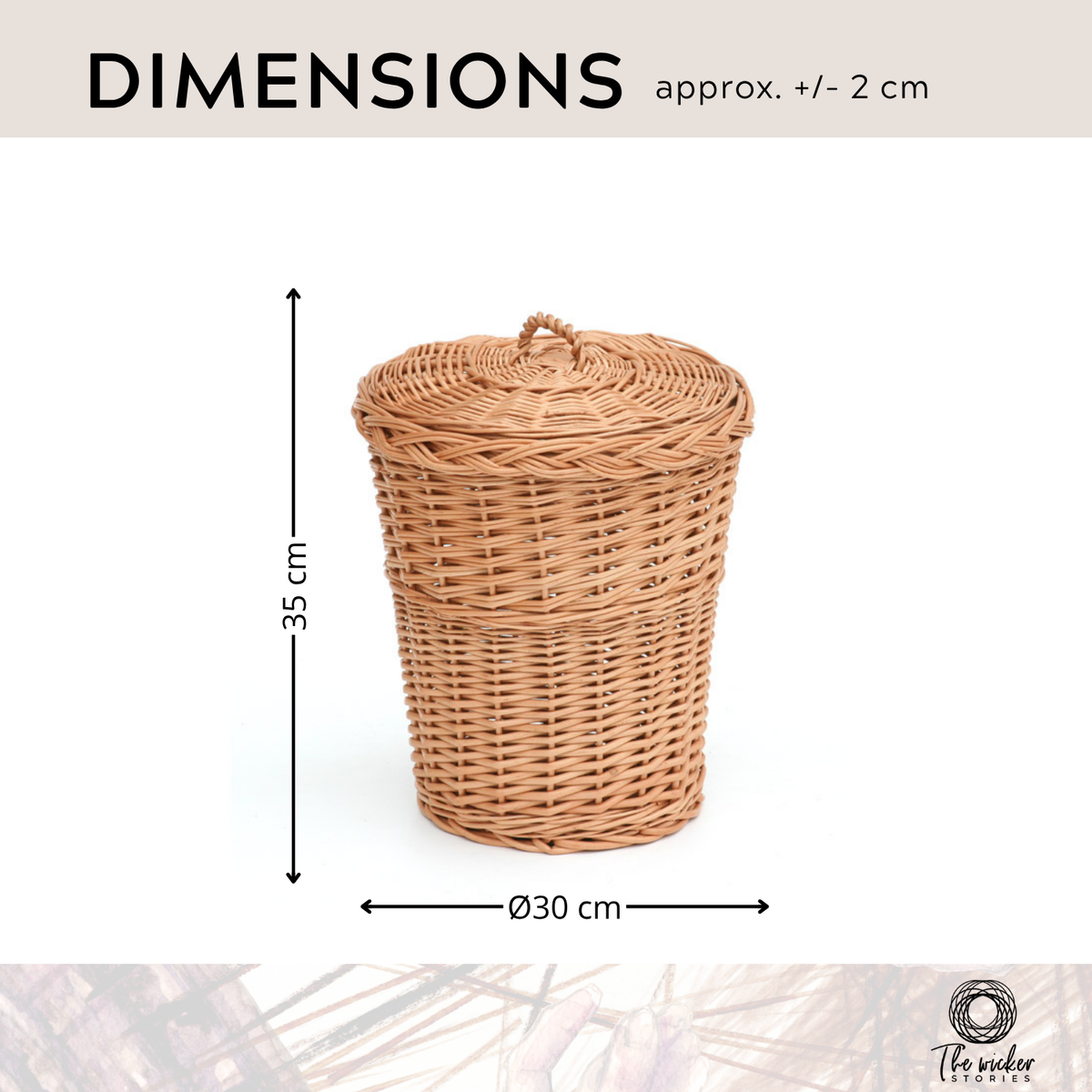 Decora wicker waste bin with lid TheWickerStories