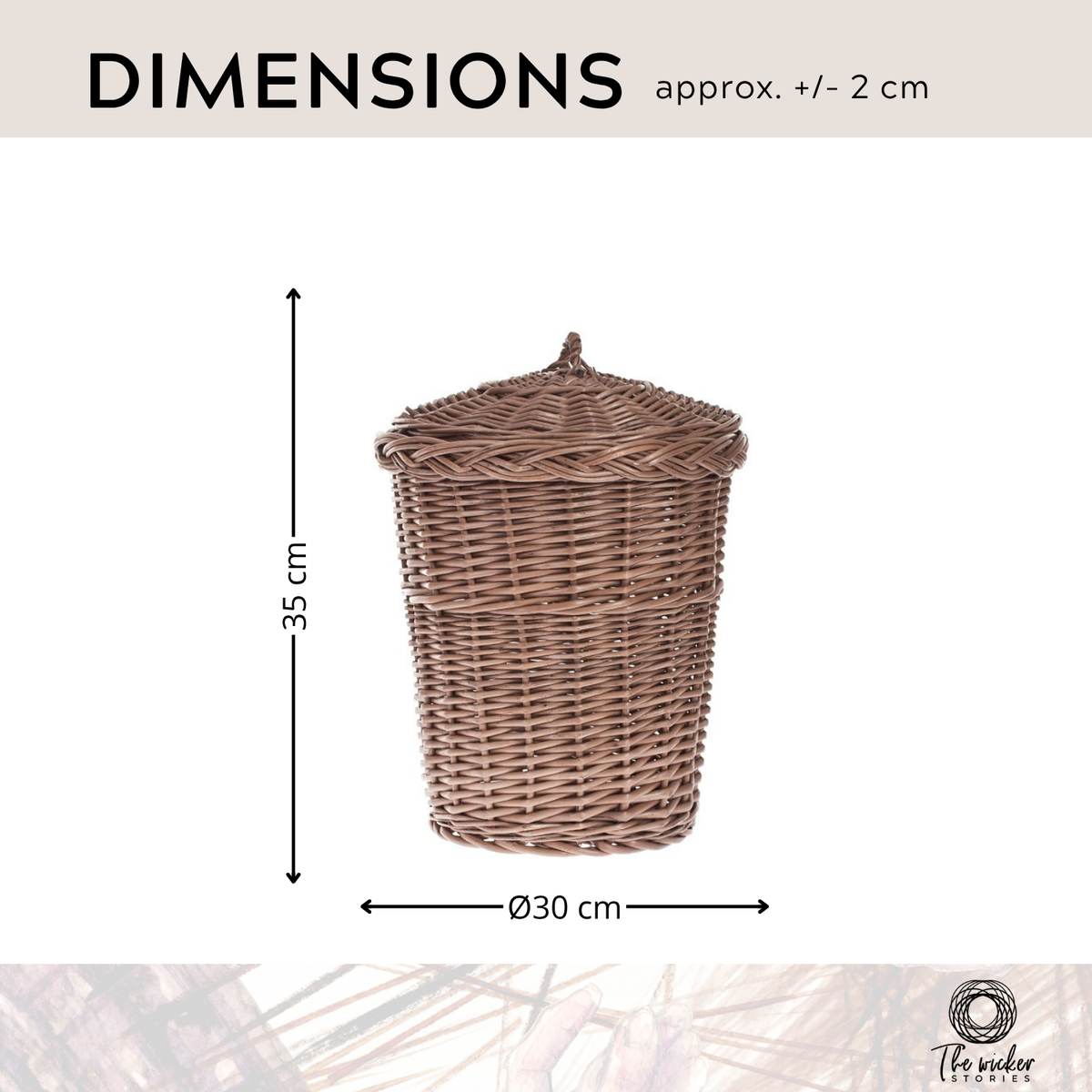 wicker trash bin with lid