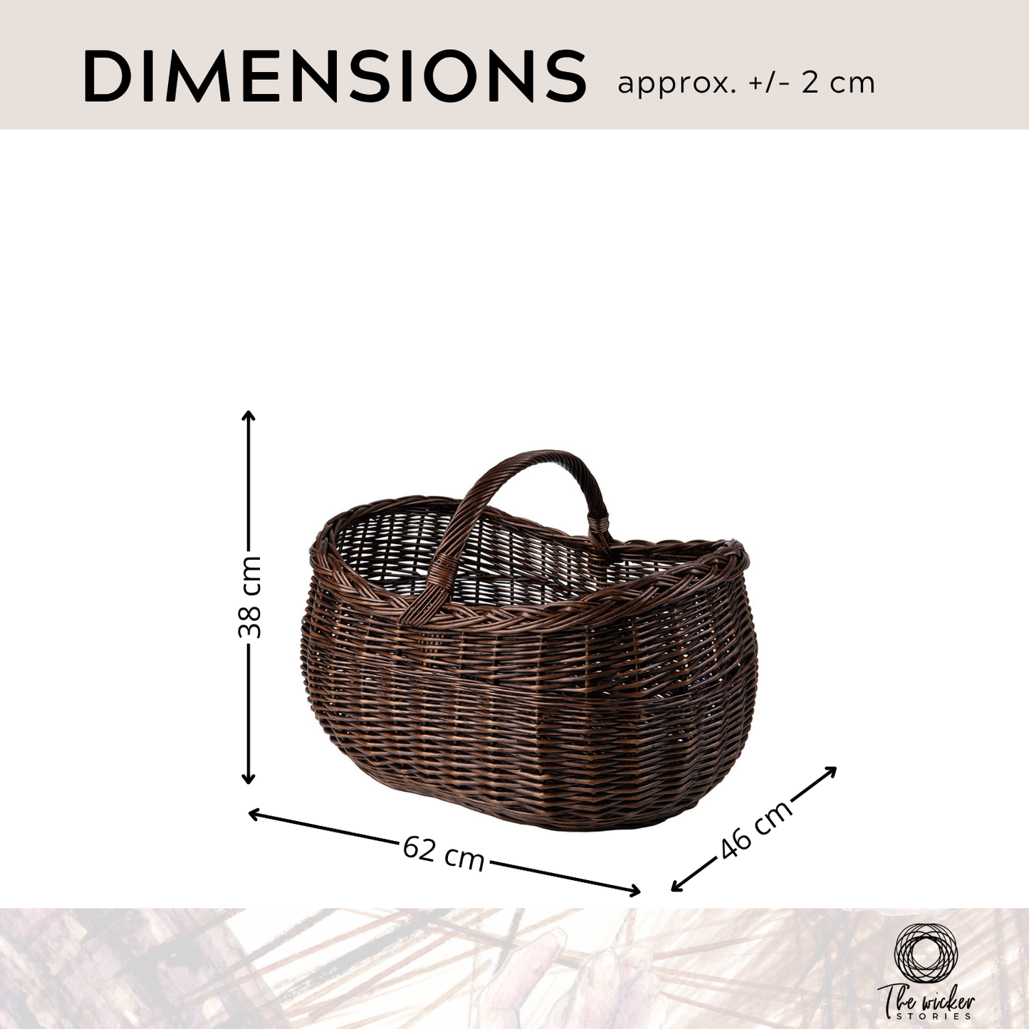 Faleria wicker firewood basket with handle for fireplace TheWickerStories