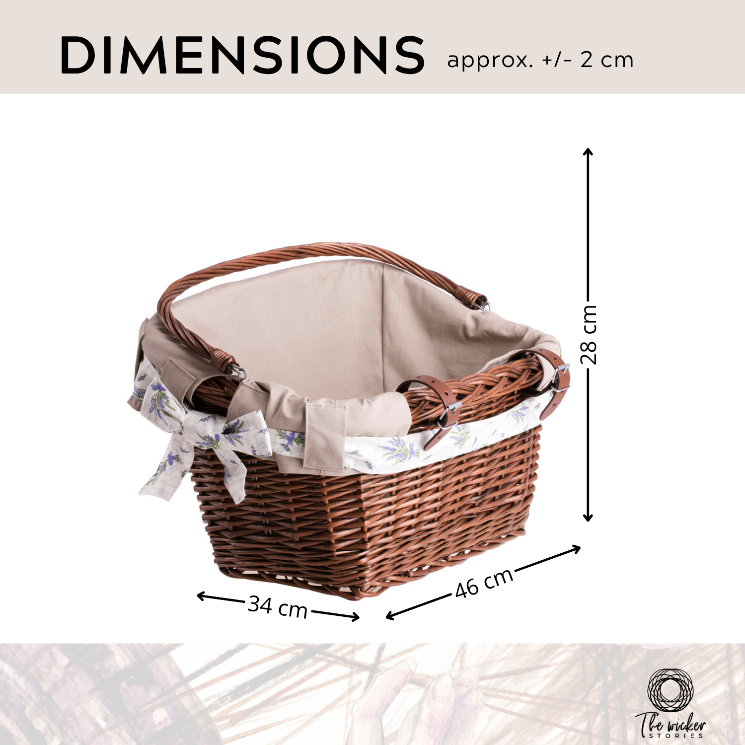 Magnus wicker bike basket with leather straps and trim TheWickerStories