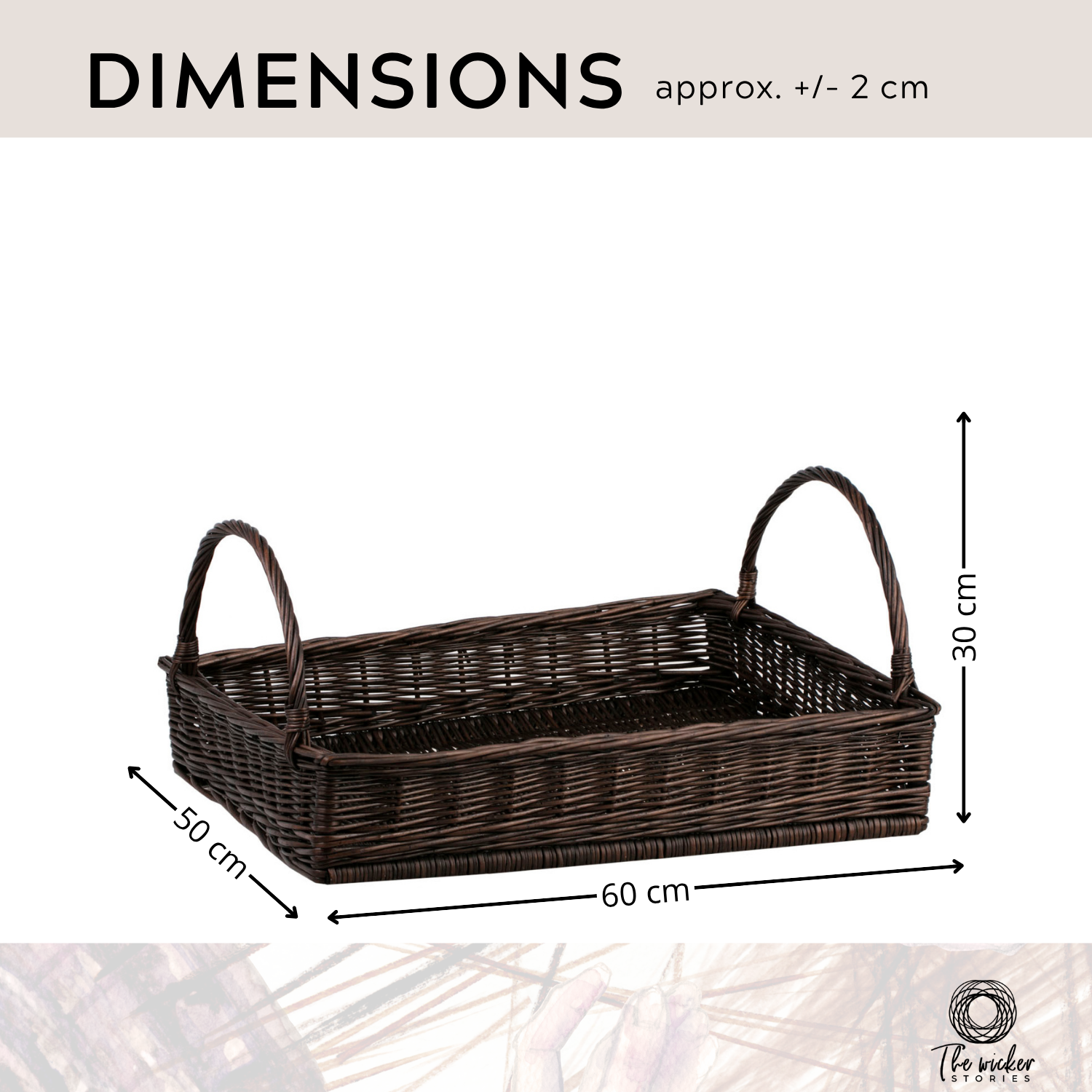 Allium wicker tray, baking basket, display basket with handles TheWickerStories