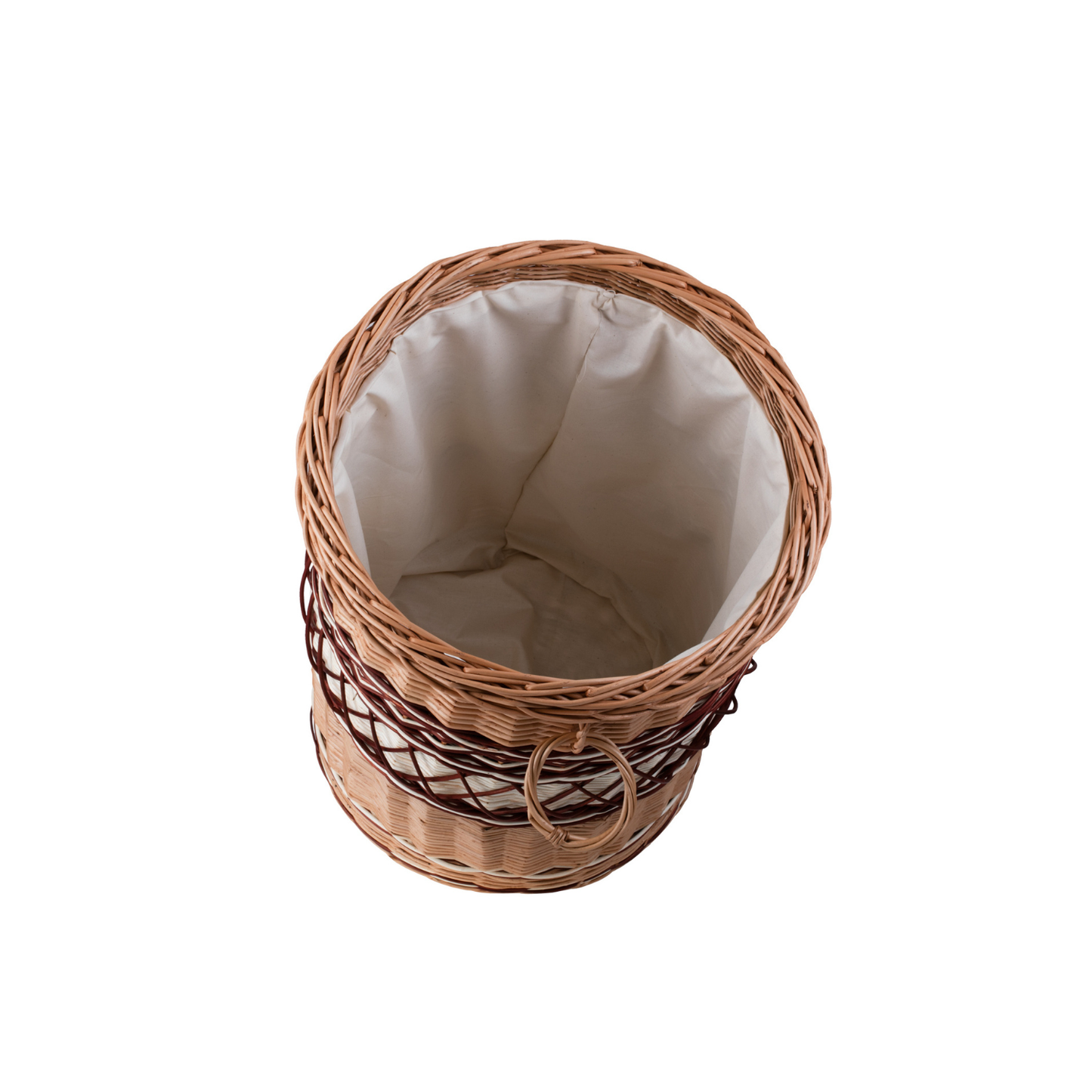Maravia Rieten wasmand met stoffen voering, deksel en handvatten TheWickerStories