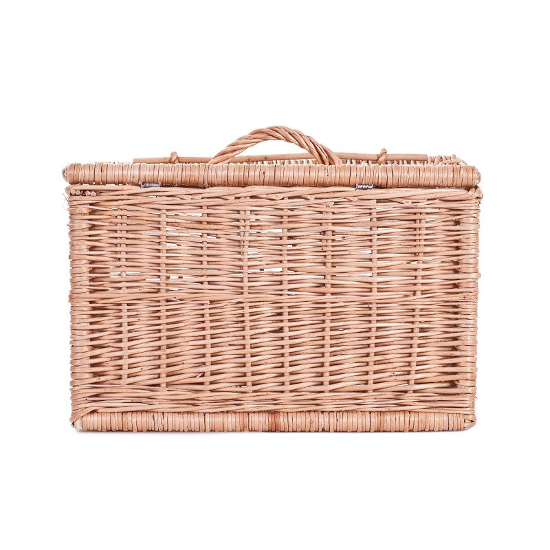 panier de transport en osier pour animaux avec couvercle, poignée et sangles