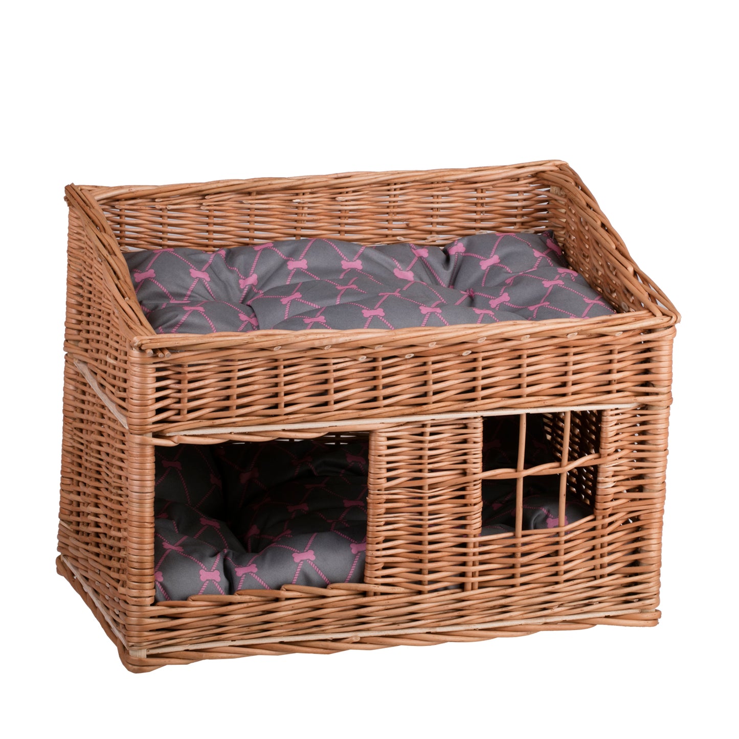 Estrella wicker cat house with two cushions
