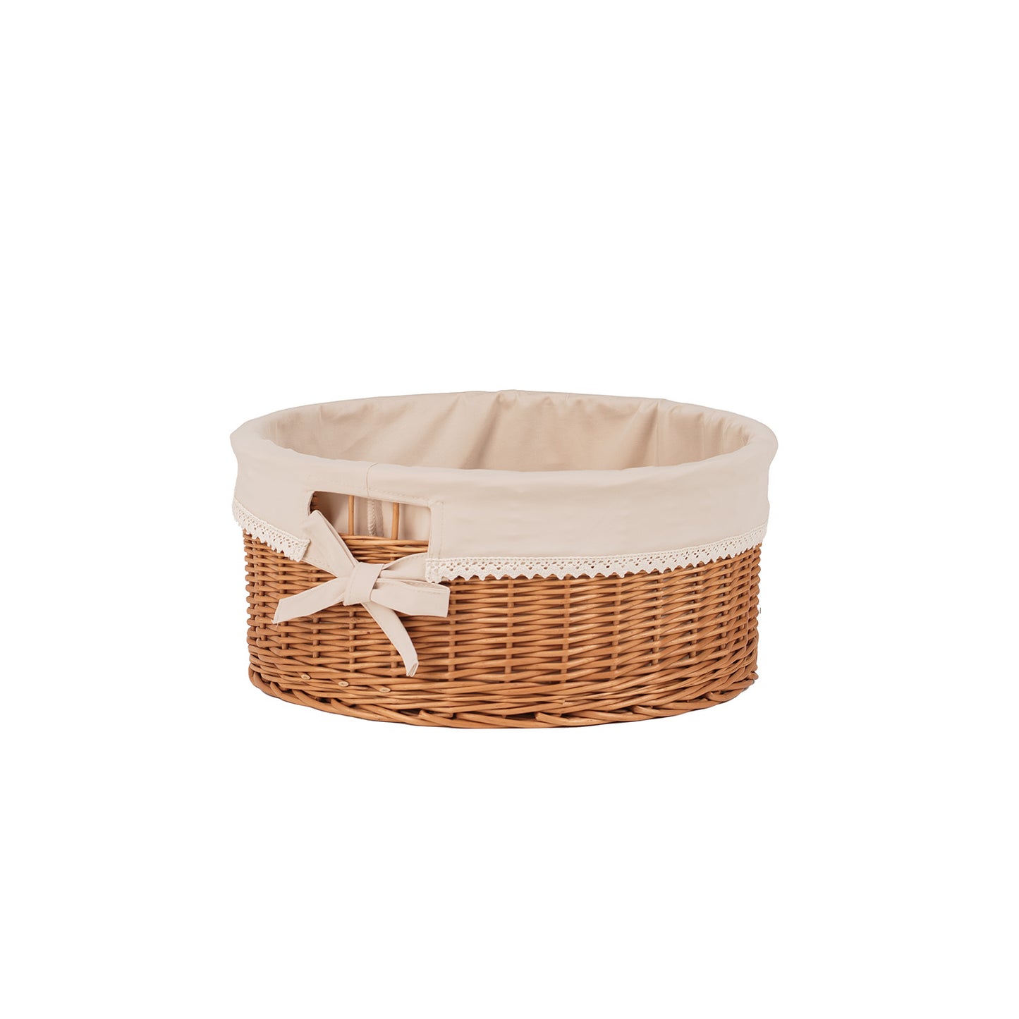 Nova panier en osier avec doublure beige