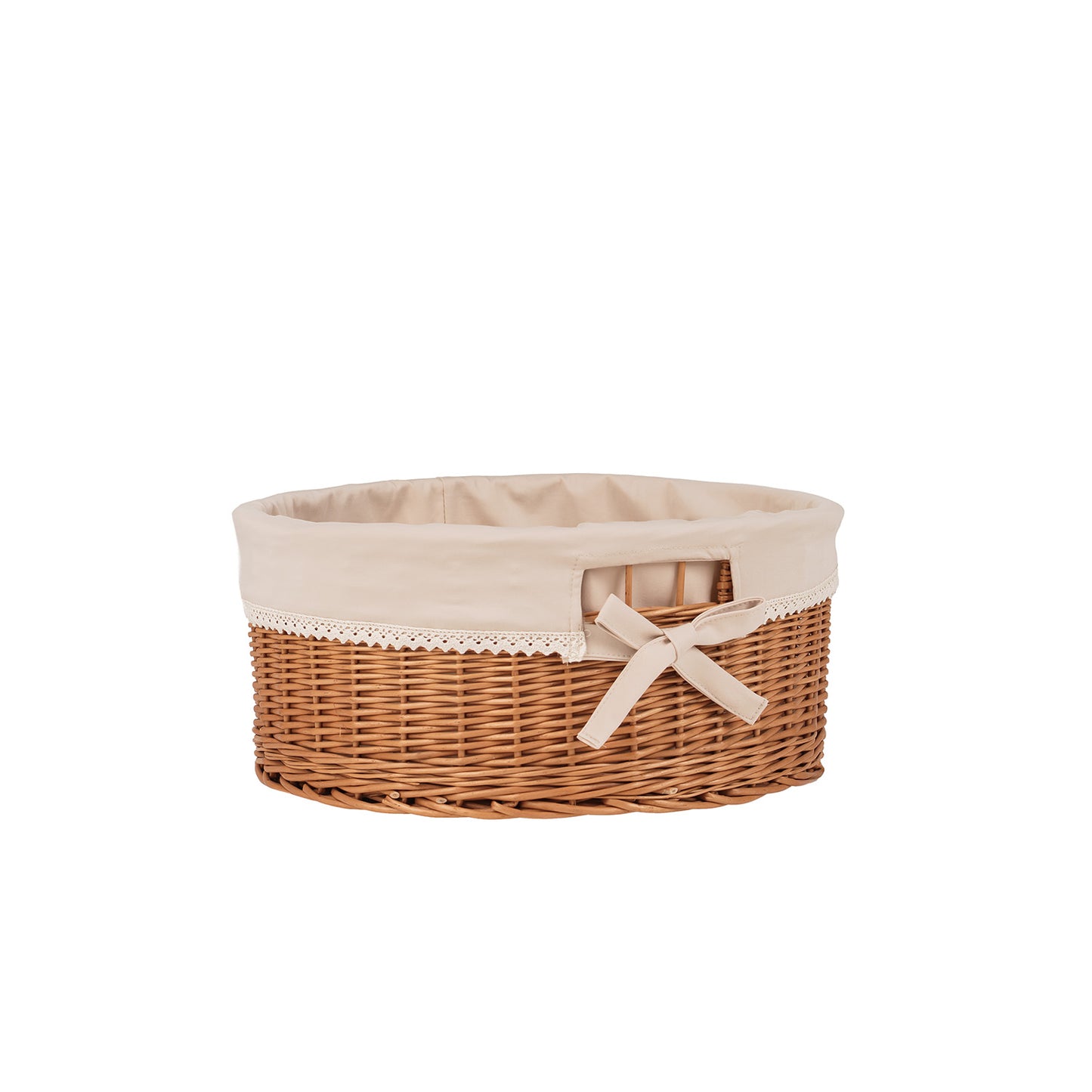 Nova panier en osier avec doublure beige
