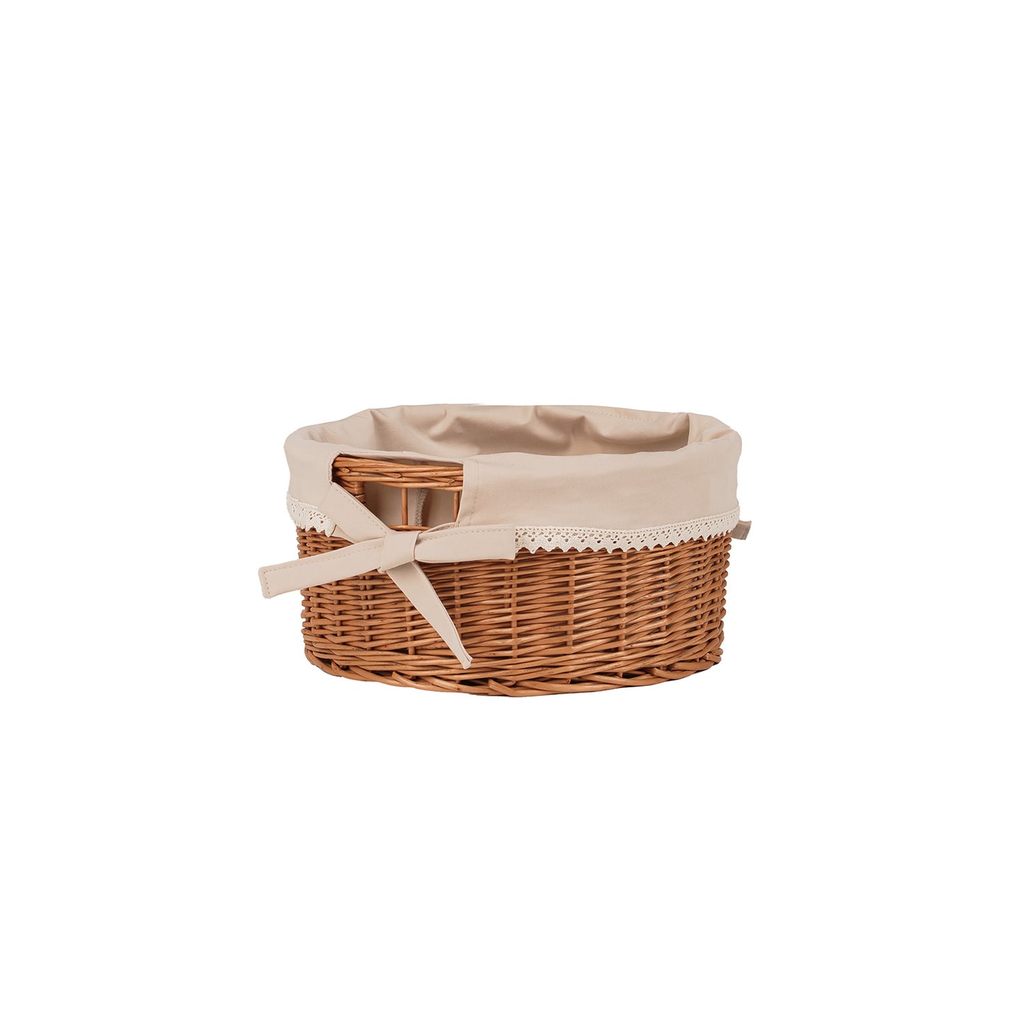 Nova panier en osier avec doublure beige