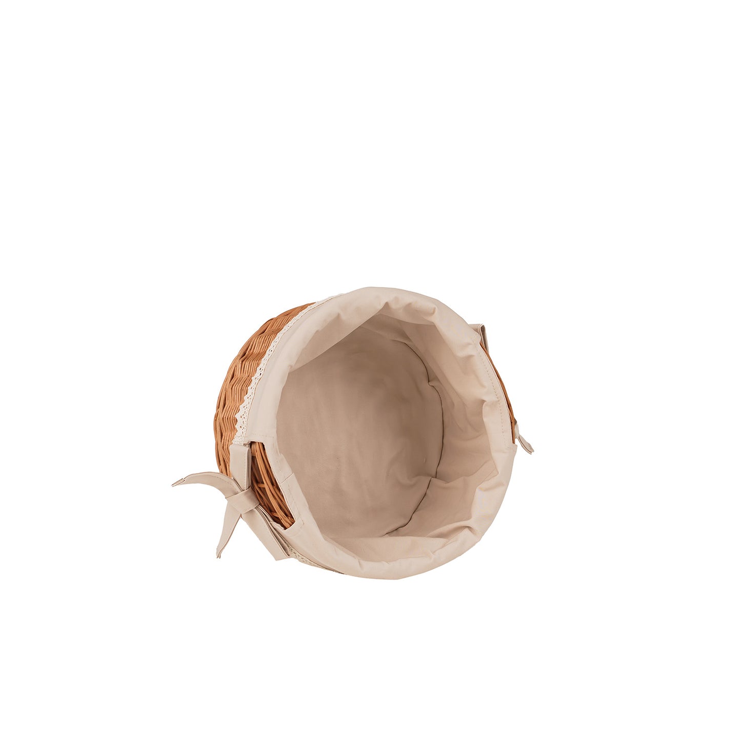 Nova panier en osier avec doublure beige