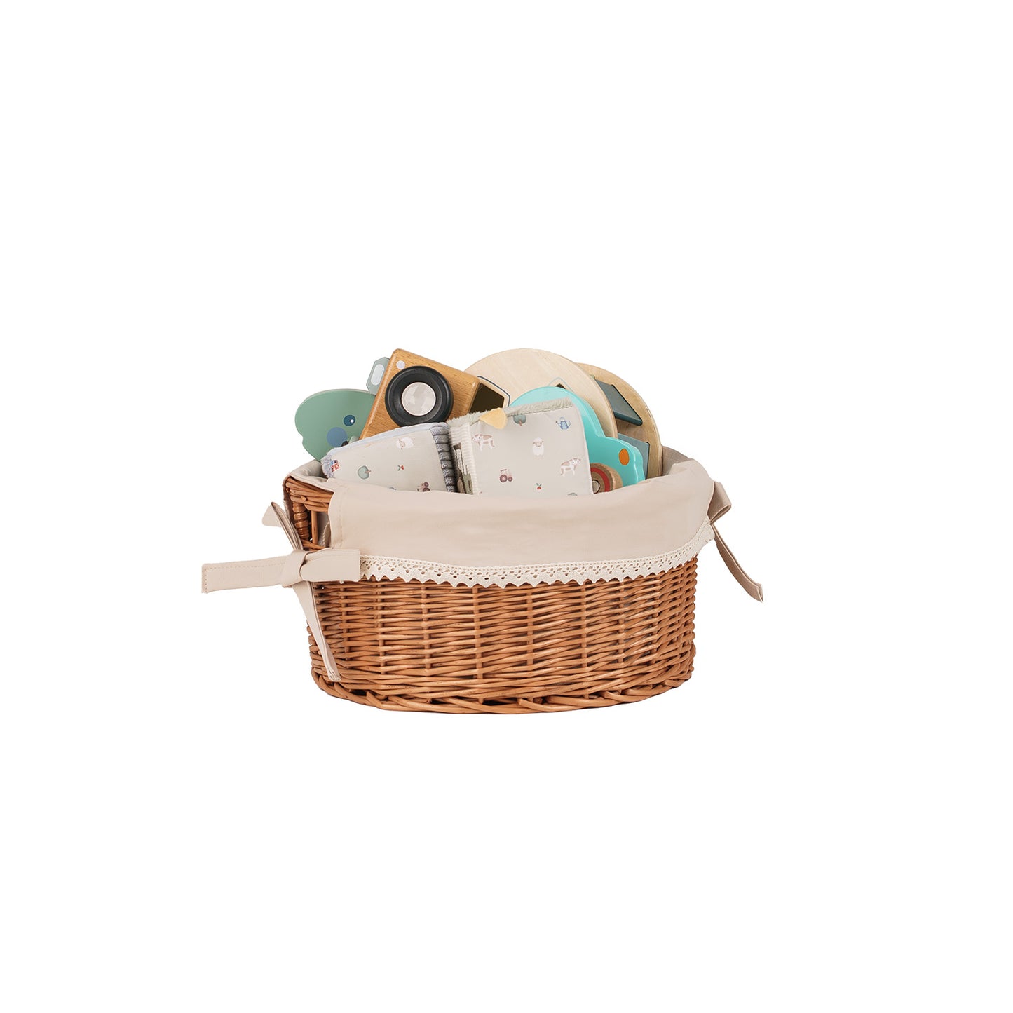 Nova panier en osier avec doublure beige