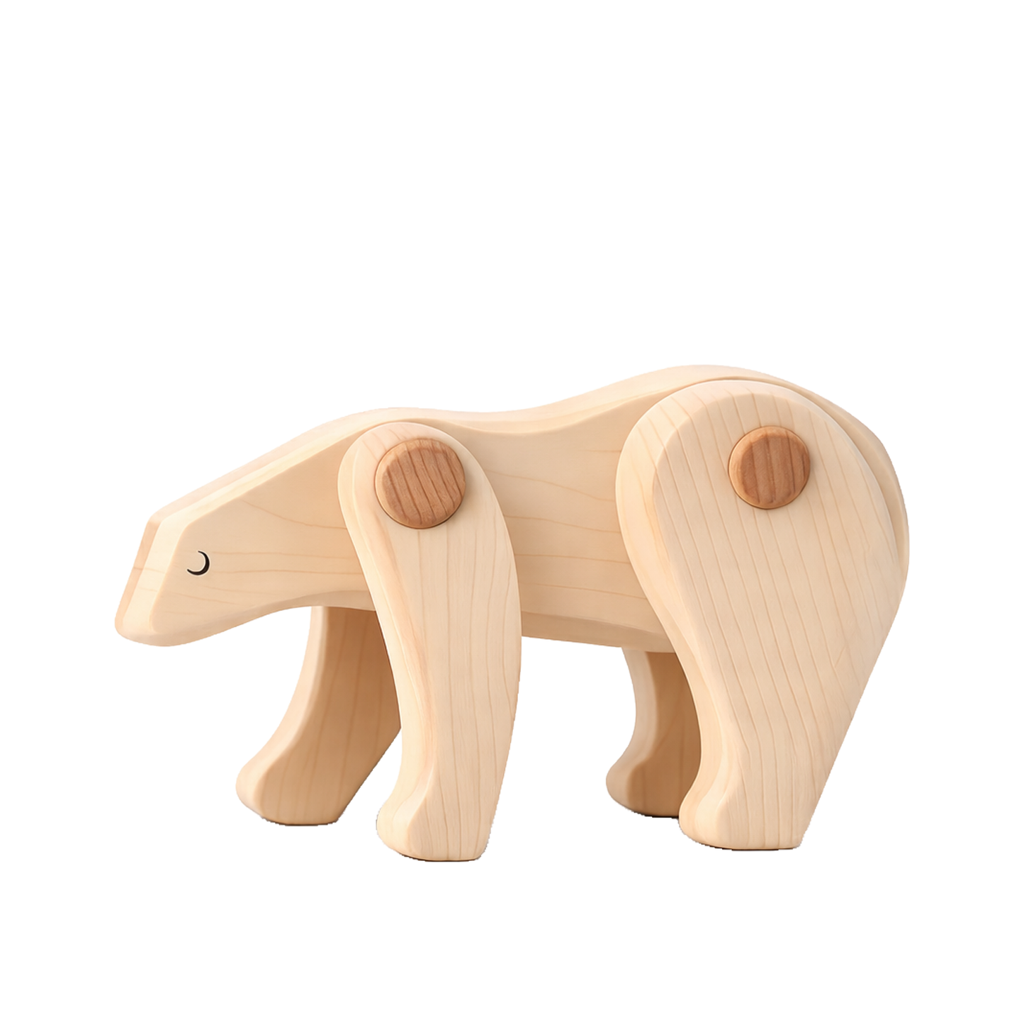 Pinoria ours polaire en bois – figurine animale avec pattes mobiles TheWickerStories