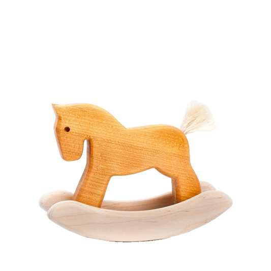 wooden rocking horse - natural toy for children