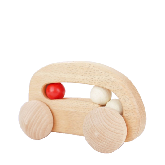 wooden car with beads – toy for children by