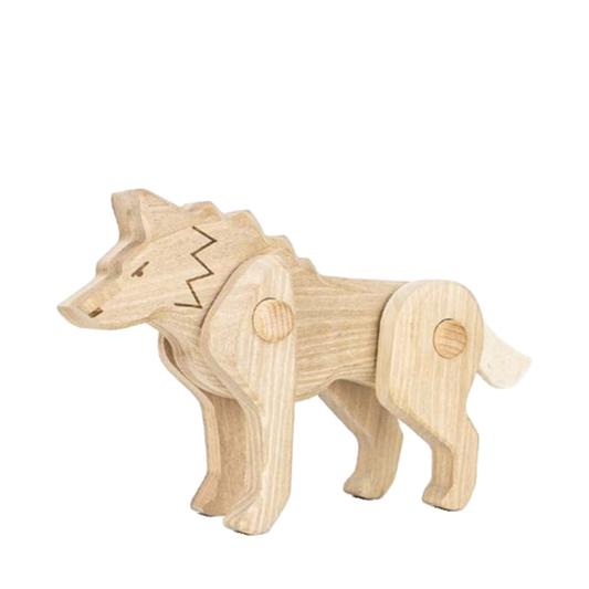 loup en bois – jouet éducatif mobile pour enfants