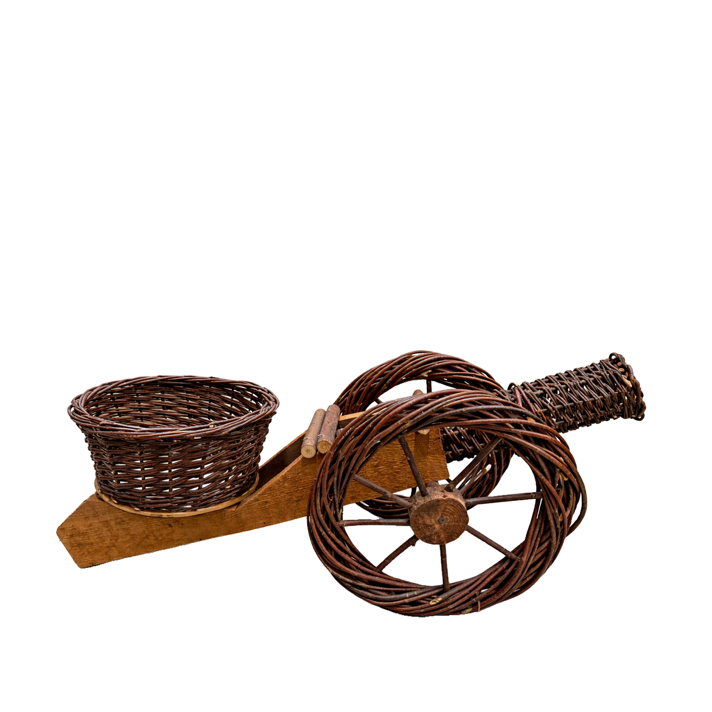 Lignum dekorative Figur aus Korbgeflecht mit Blumentöpfen für den Garten TheWickerStories
