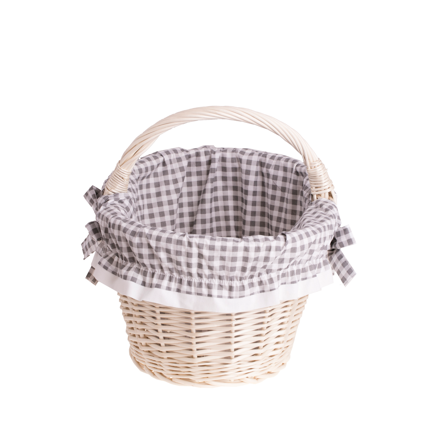 Walerissa shopping basket with wicker handle and grey lining TheWickerStories