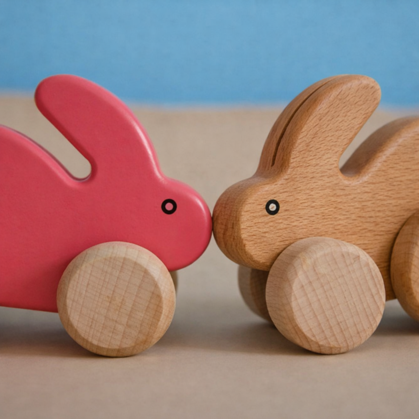 Pax lapin en bois sur roues – jouet pour enfants TheWickerStories
