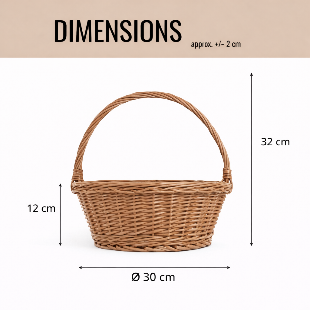 Zelia wicker Easter blessing basket with handle TheWickerStories