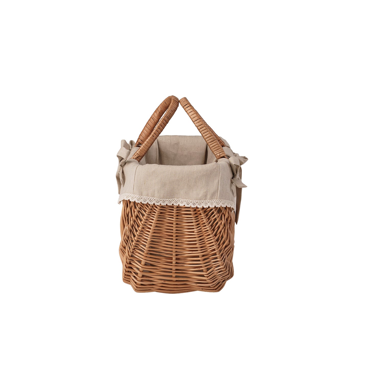 Werlissa ψάθινο καλάθι με μπεζ τελείωμα και χερούλια TheWickerStories