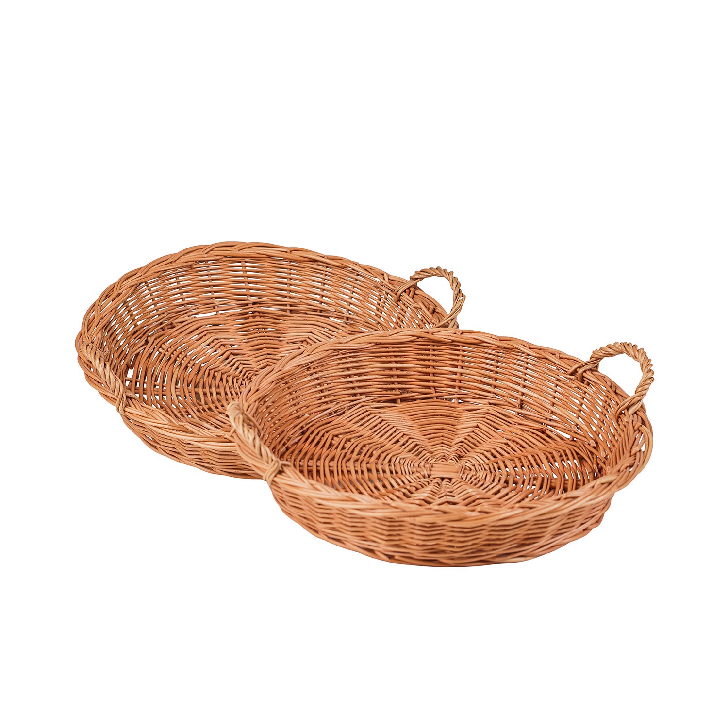 wicker bread display basket, set of 2 pcs.
