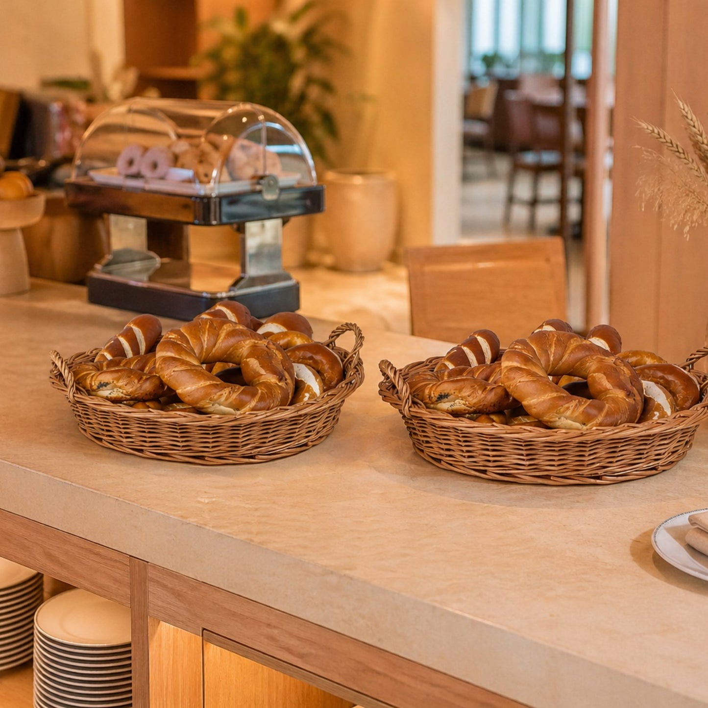 Lari wicker bread display basket, set of 2 pcs. TheWickerStories