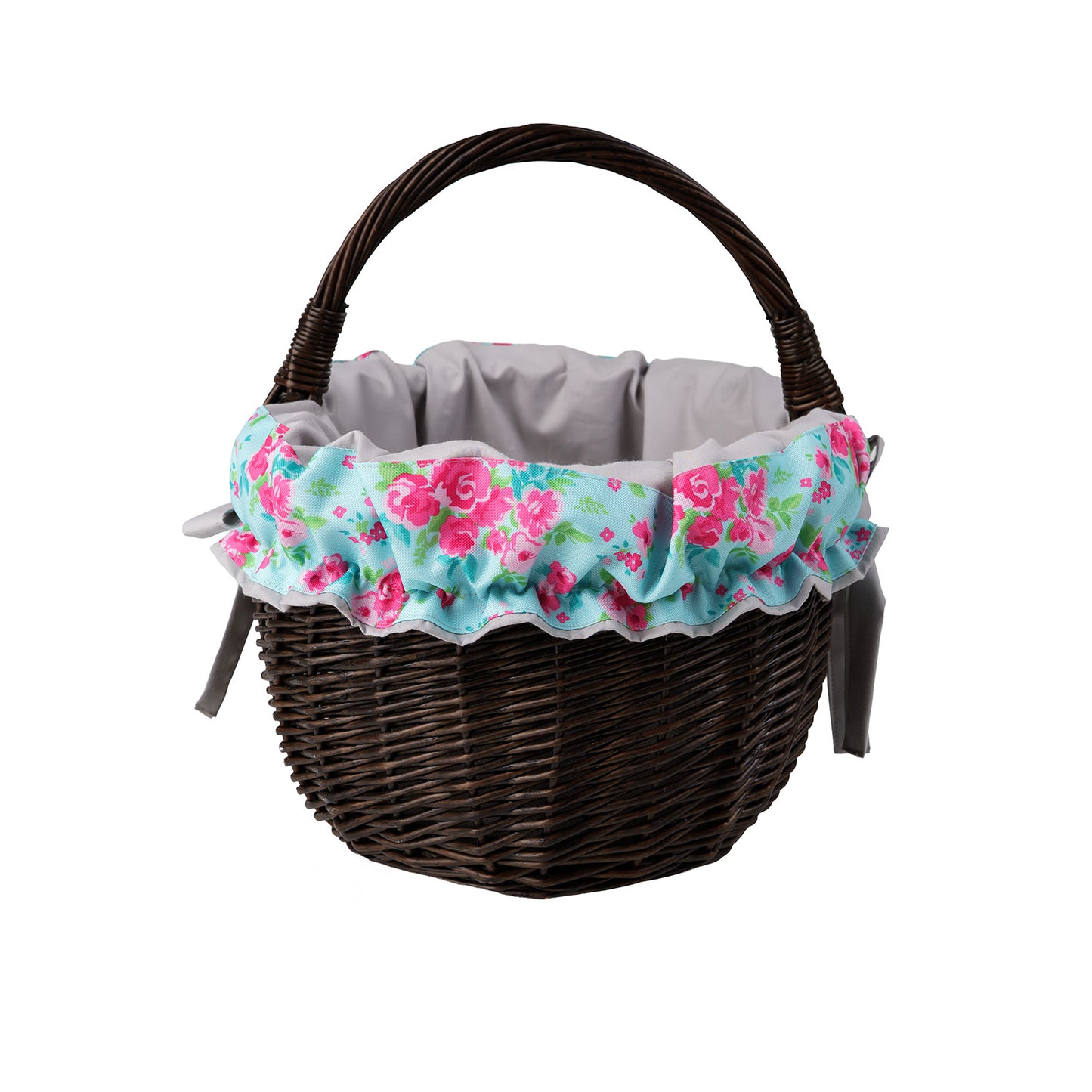 Werburga panier de courses avec poignée en osier et bordure grise TheWickerStories