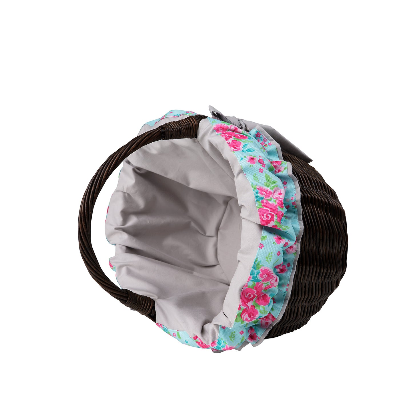 Werburga panier de courses avec poignée en osier et bordure grise TheWickerStories