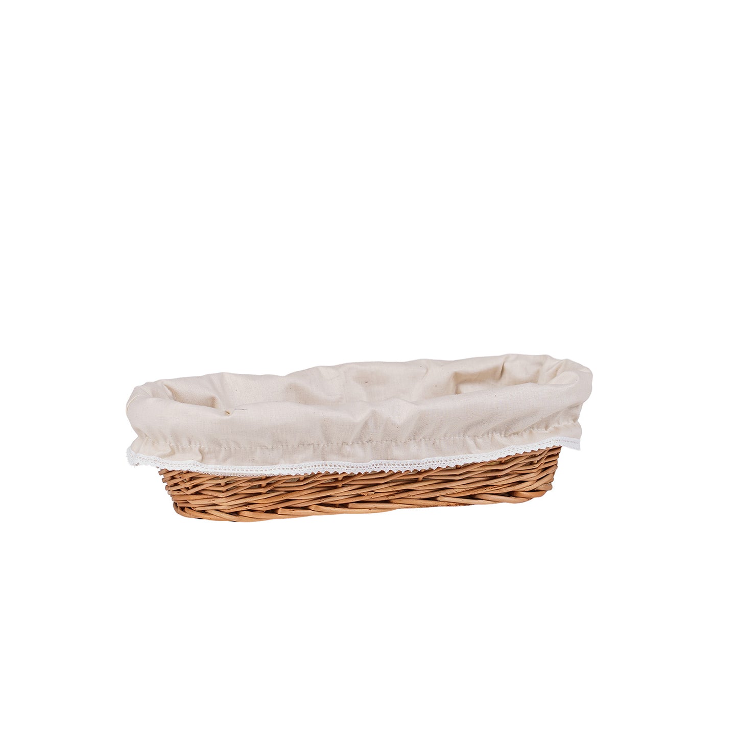 Lamis coș din nuiele pentru pâine pentru expunere cu margine bej, set de 3 bucăți TheWickerStories