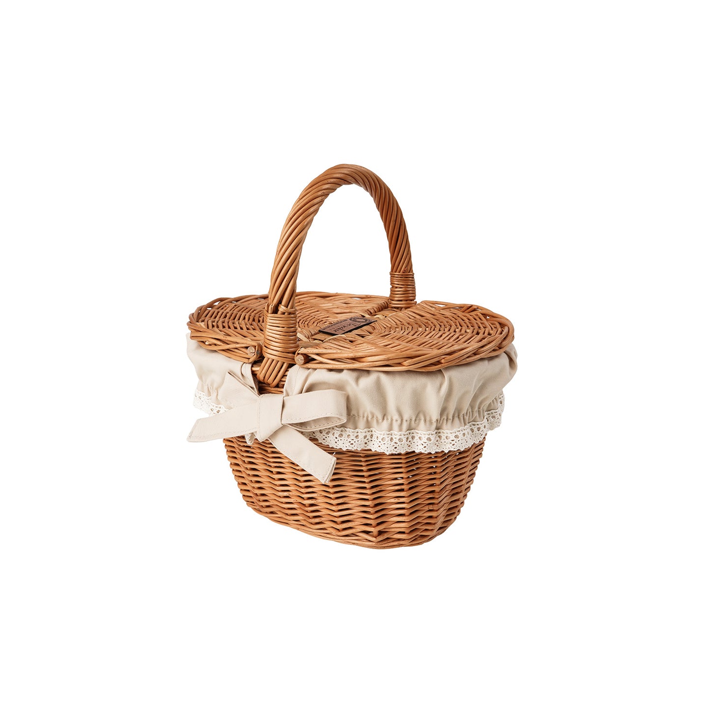 Kastalia wicker basket for children for picnic and play – set of 2, with beige trim, TheWickerStories