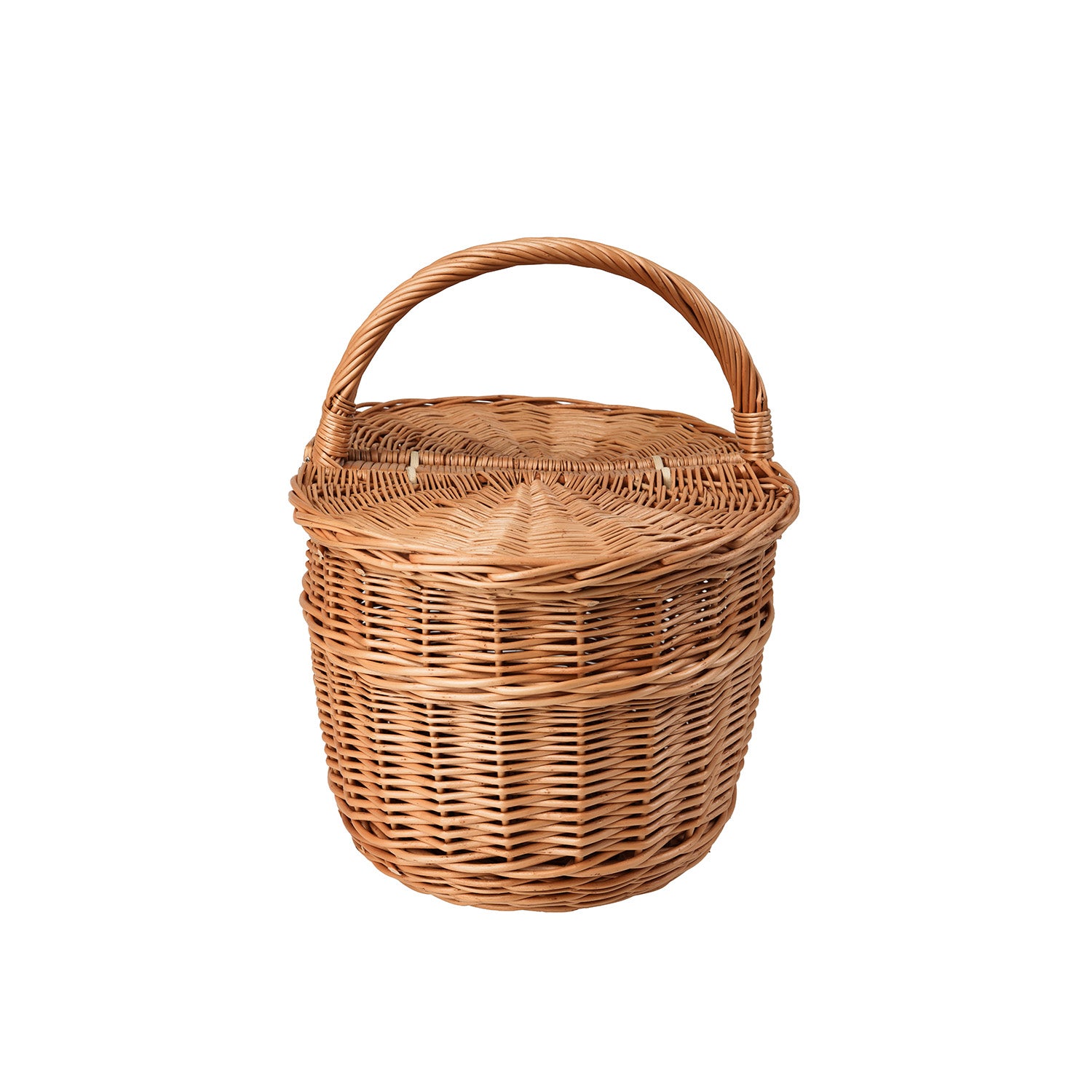 picnickorb aus Weide mit Deckel und Henkel