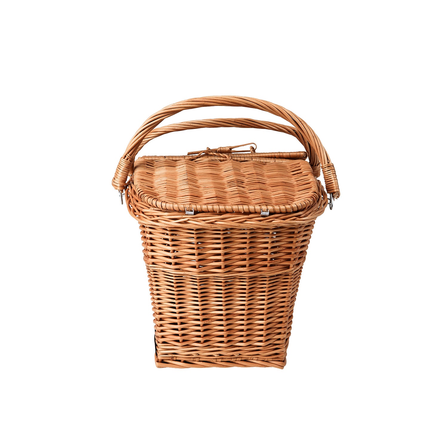 pleteni piknik koš od pruća s poklopcem i ručkama