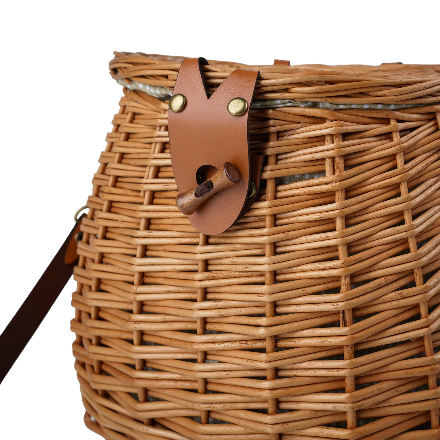 Scout Weidenrucksack mit beigem Stoffeinsatz und Lederriemen TheWickerStories