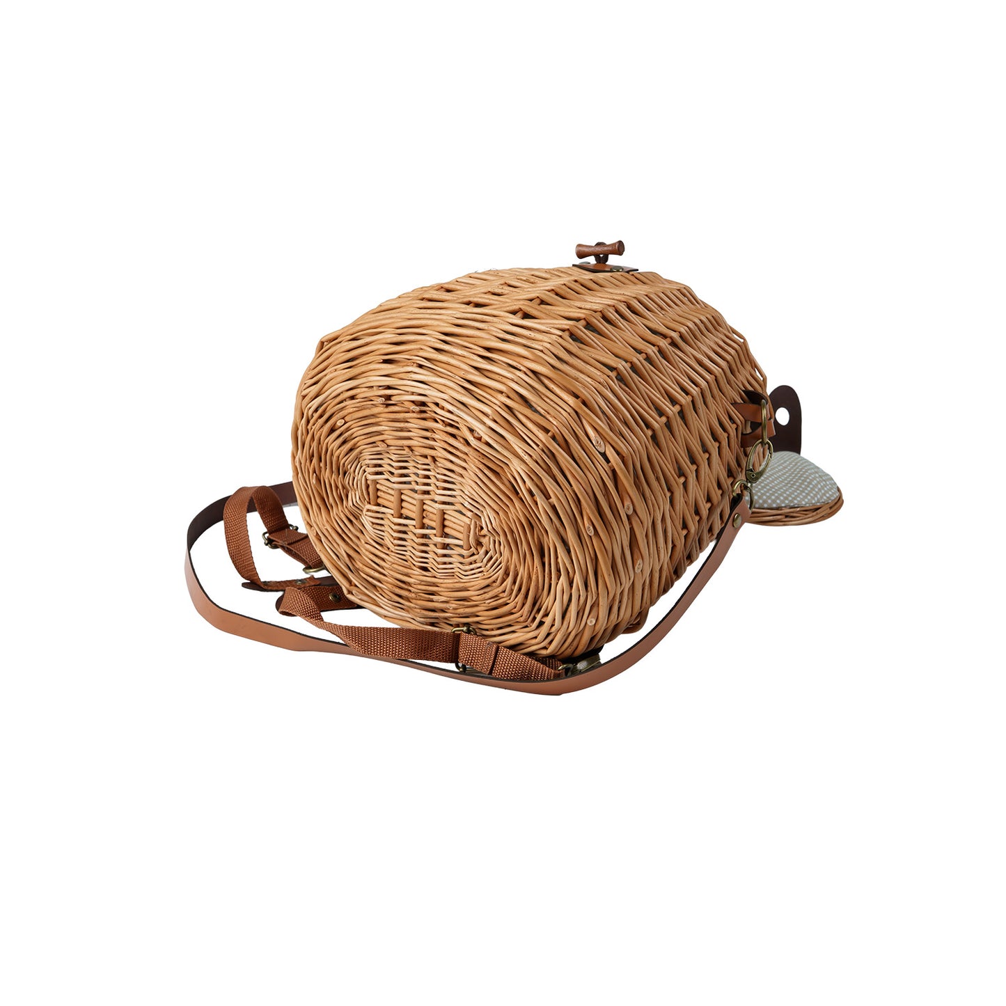 Scout Weidenrucksack mit beigem Stoffeinsatz und Lederriemen TheWickerStories