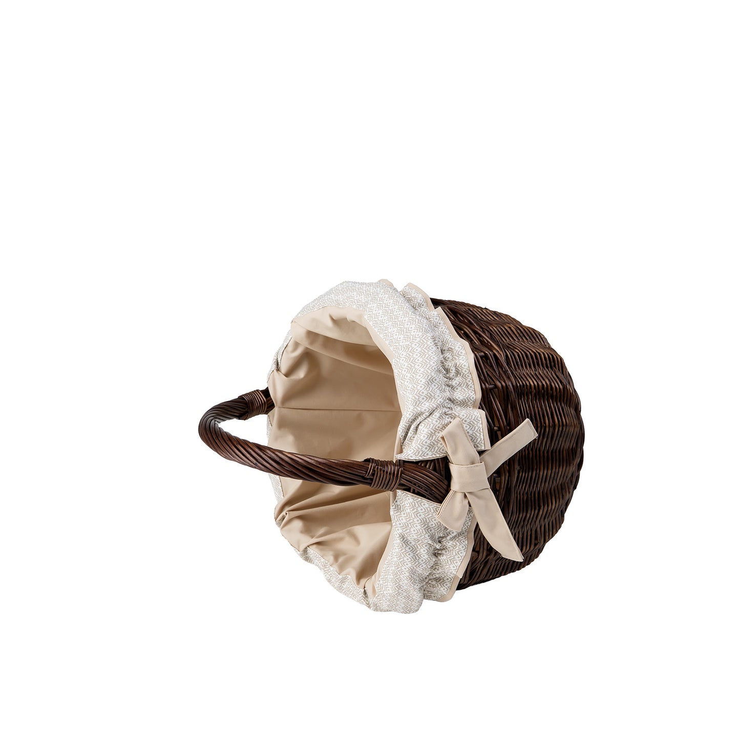 Wictor panier d'achat en osier avec bordure crème et poignée TheWickerStories