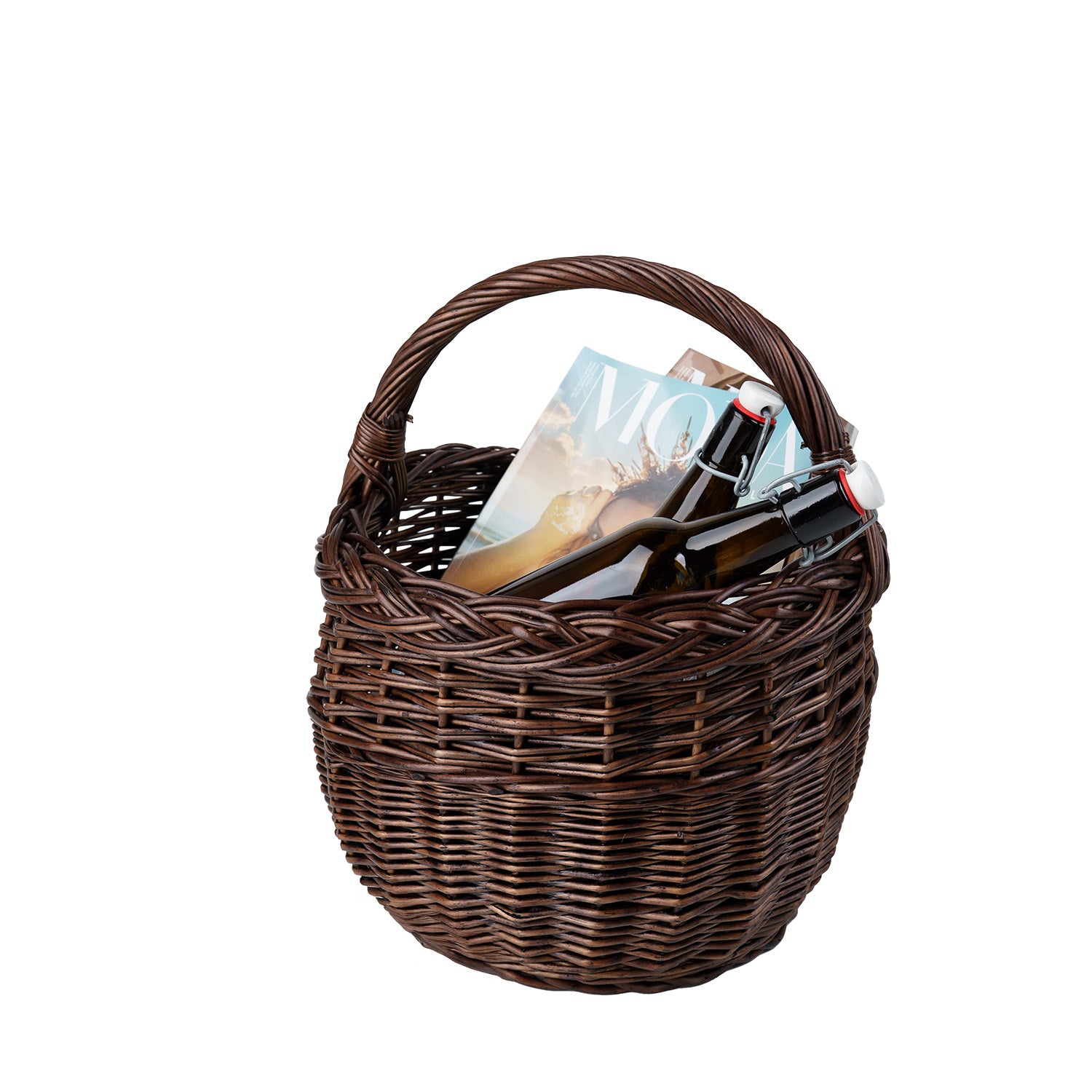 Weiden-Einkaufskorb, Picknickkorb mit Henkel