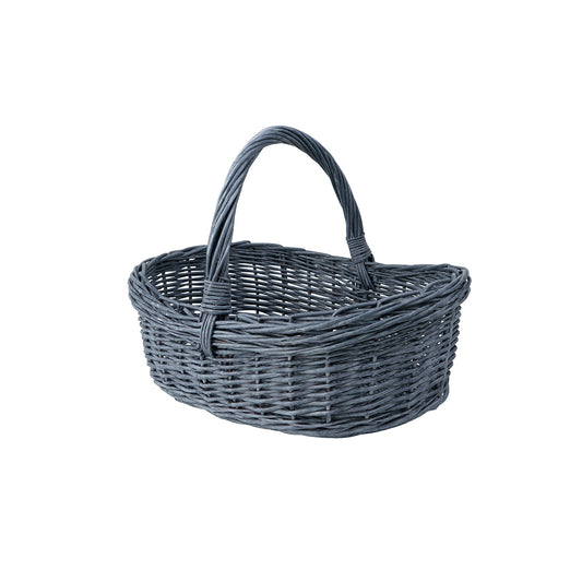 wicker shopping and picnic basket with handle
