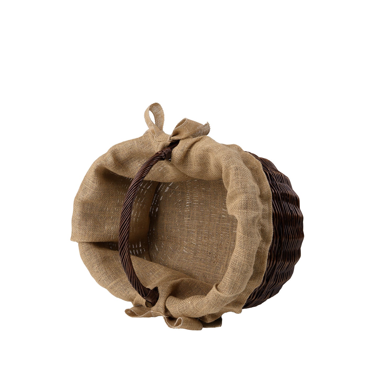 Faleria wicker firewood basket with jute trim and handle TheWickerStories