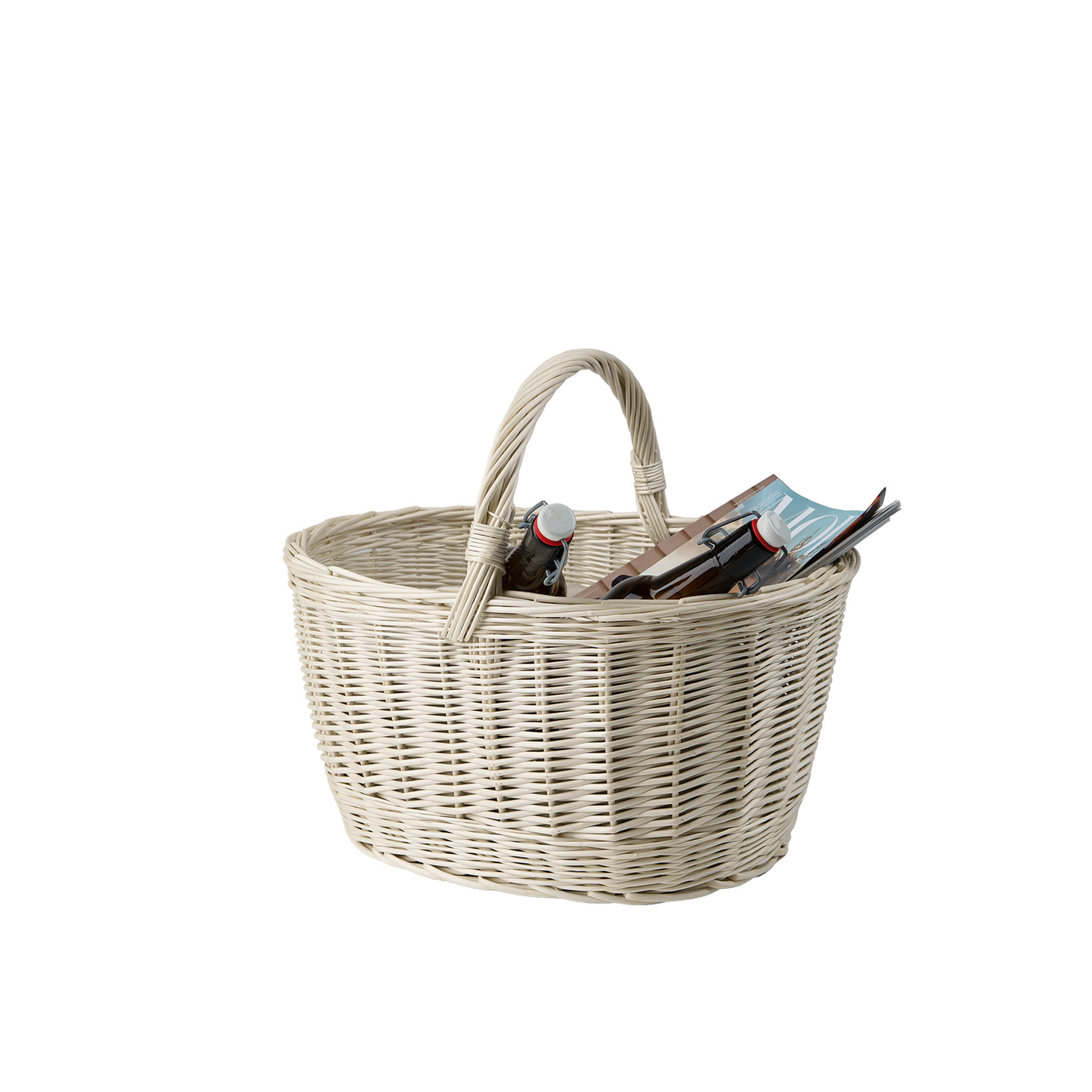 Walerissa kosz na zakupy z rączką wiklinową