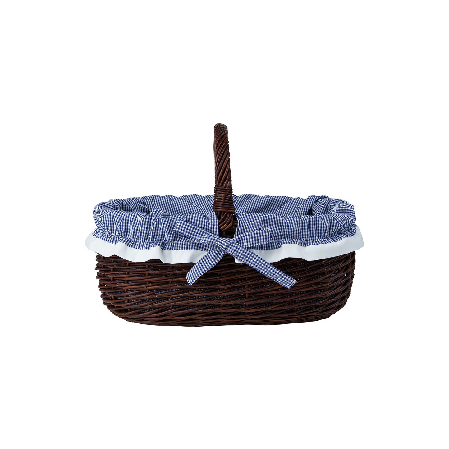 Felis geflochtener Einkaufskorb mit marineblauer Einfassung und Griff von TheWickerStories