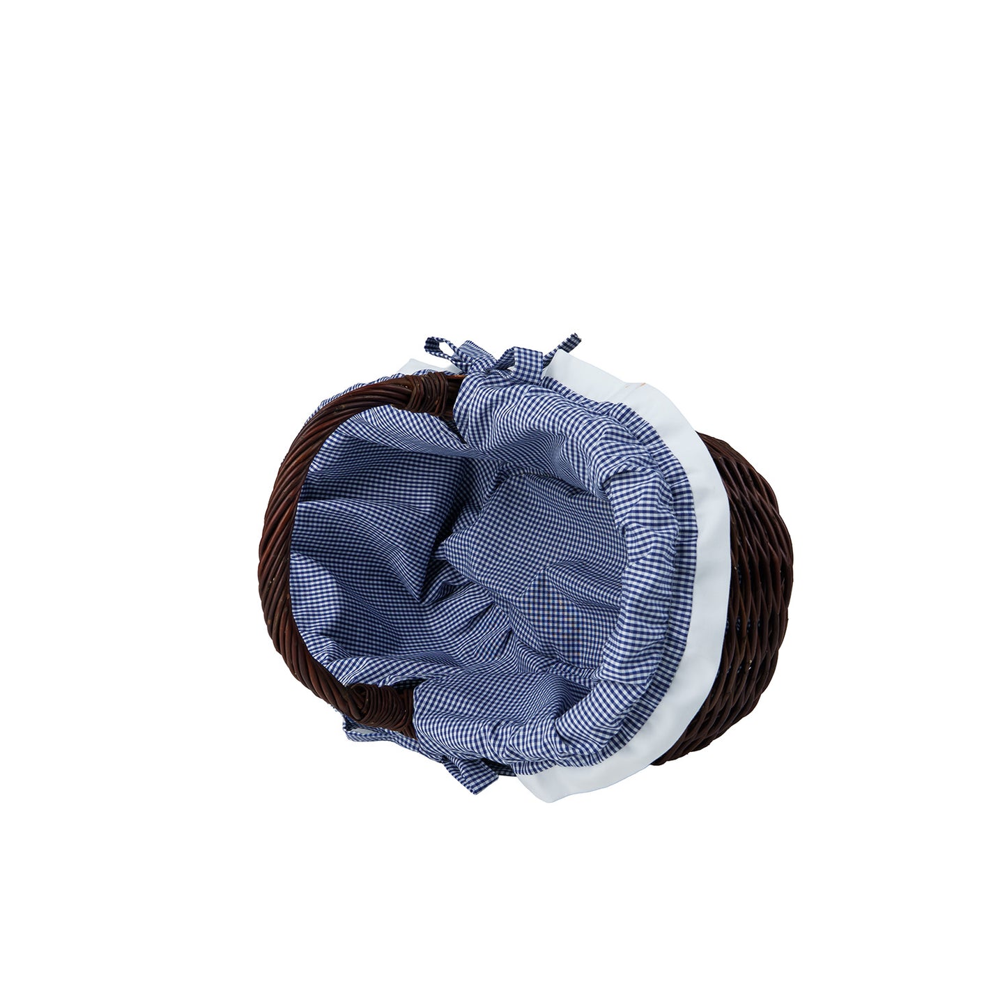 Felis geflochtener Einkaufskorb mit marineblauer Einfassung und Griff von TheWickerStories